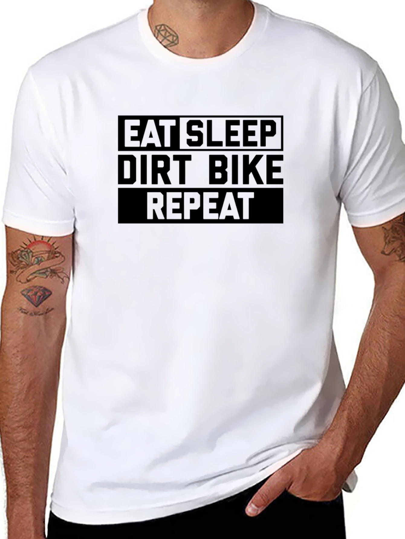 Eat Sleep Dirt Bike Repeat Black T-Shirt