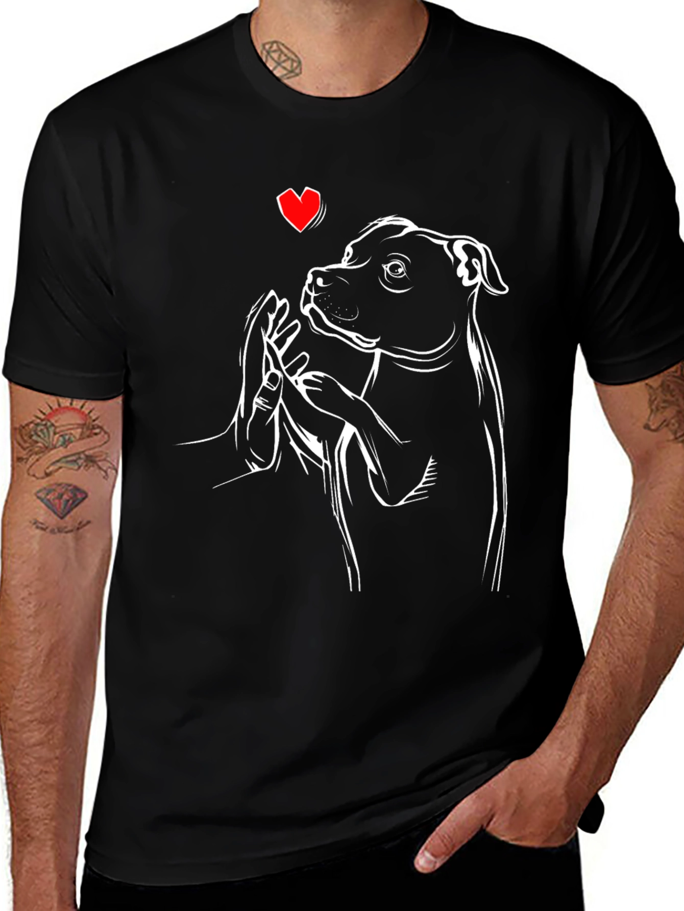 Dog Lover T-Shirt - Heart & Paw Design