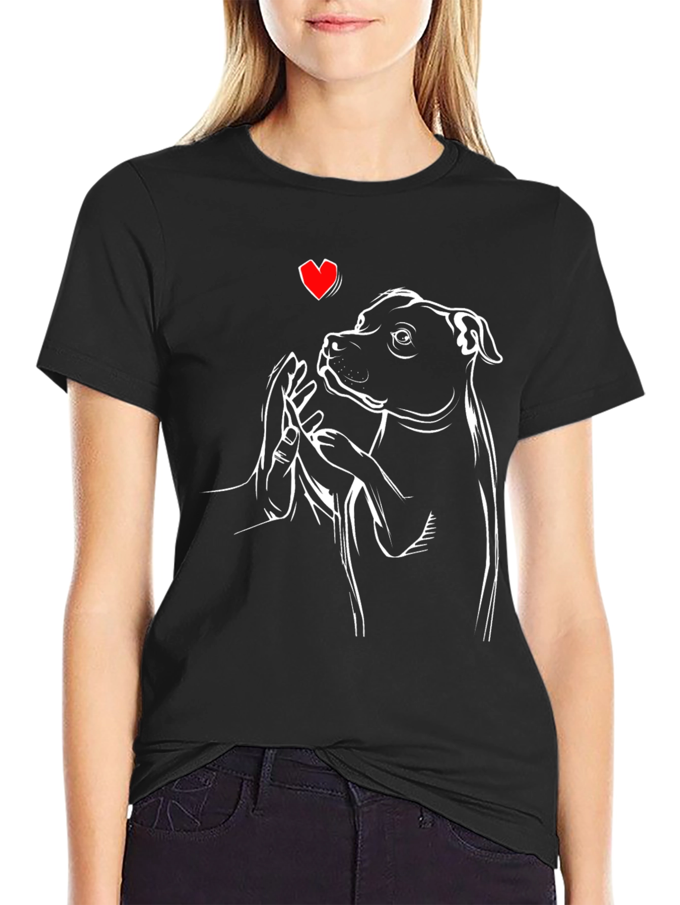 Dog Lover T-Shirt - Heart & Paw Design