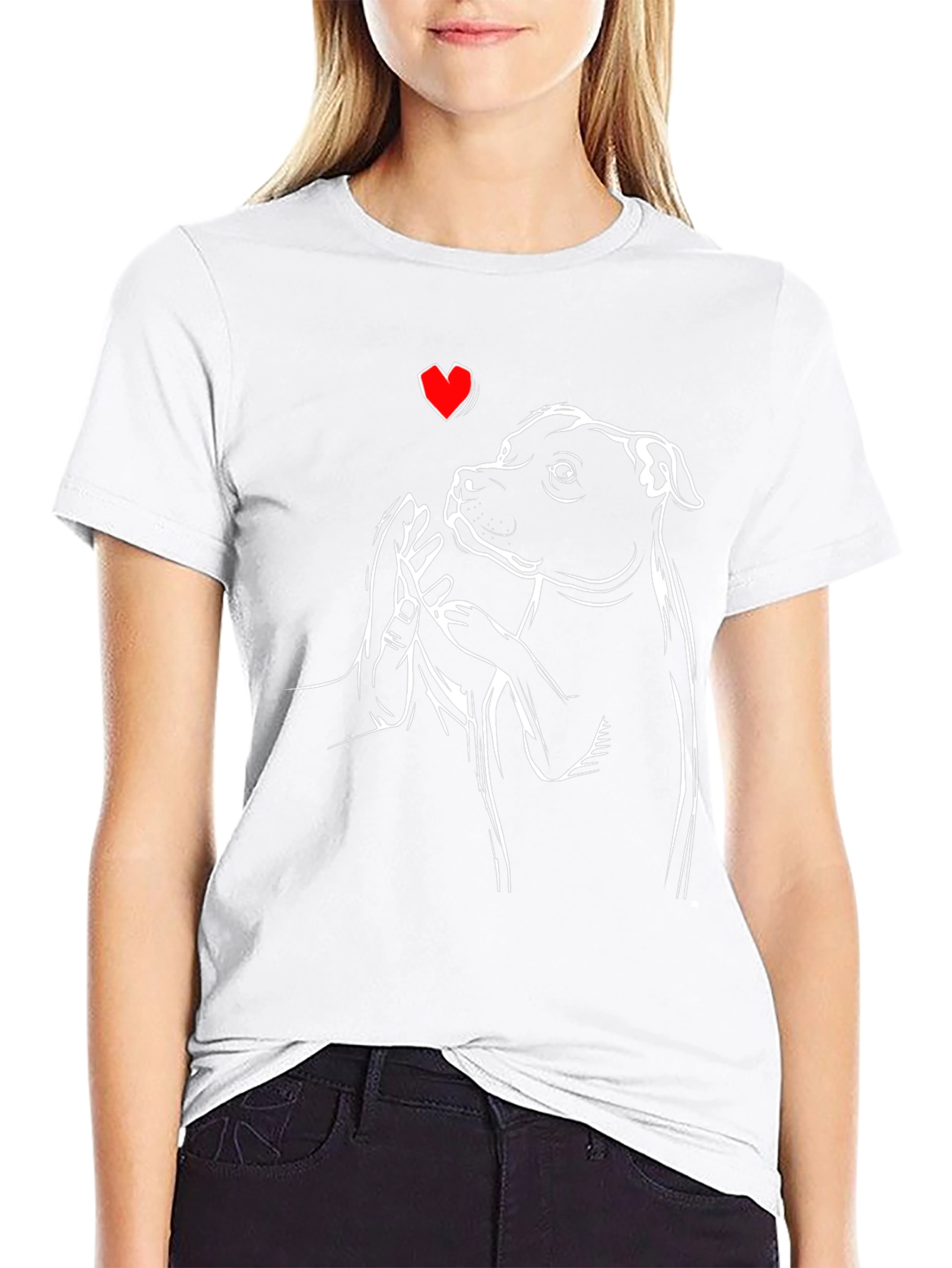 Dog Lover T-Shirt - Heart & Paw Design