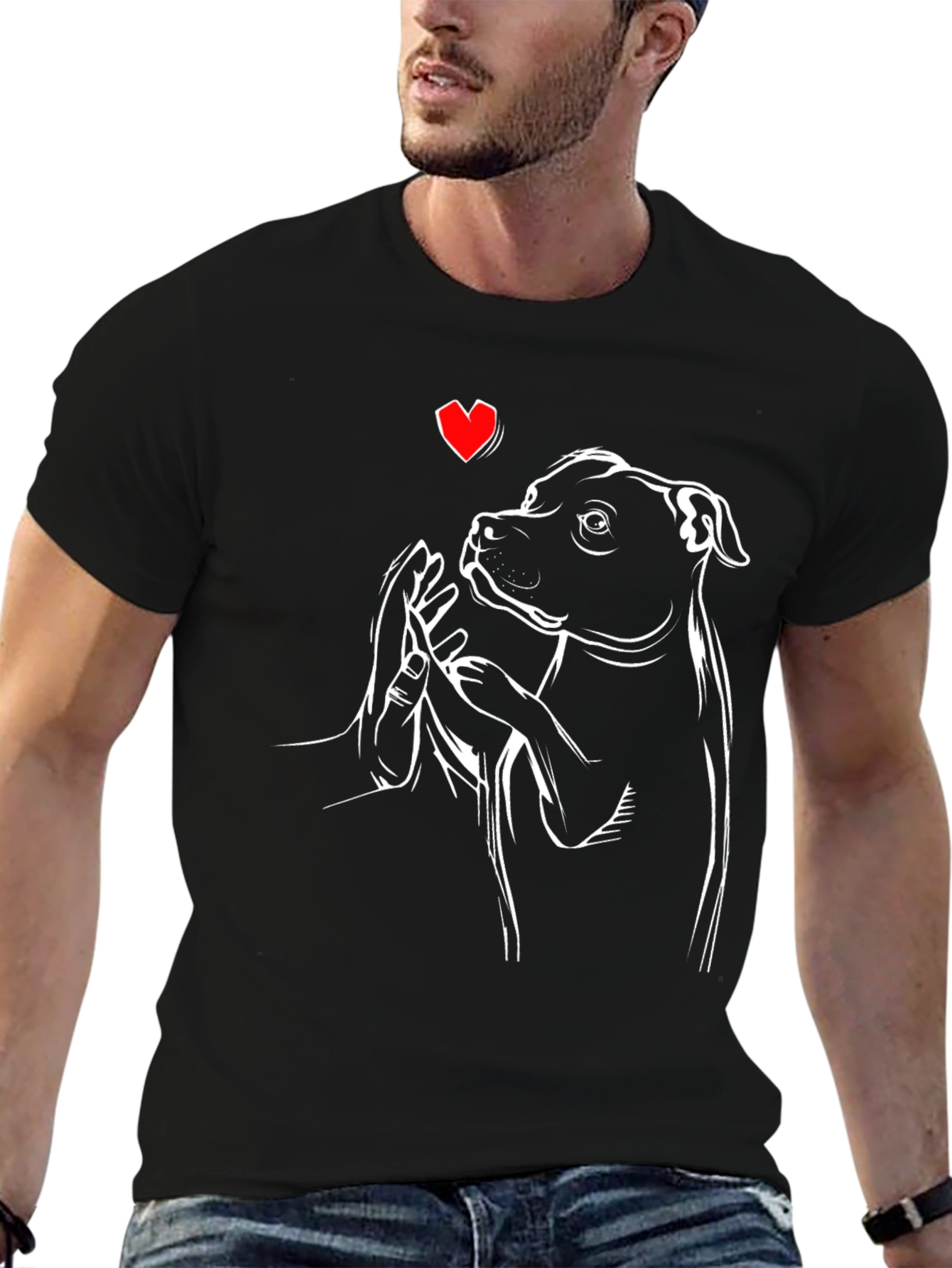 Dog Lover T-Shirt - Heart & Paw Design
