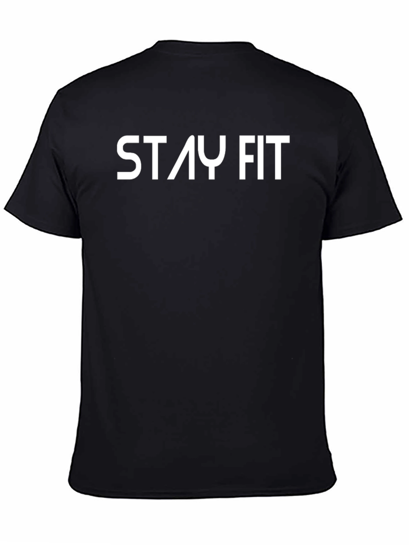 Stay Fit Black Graphic Tee