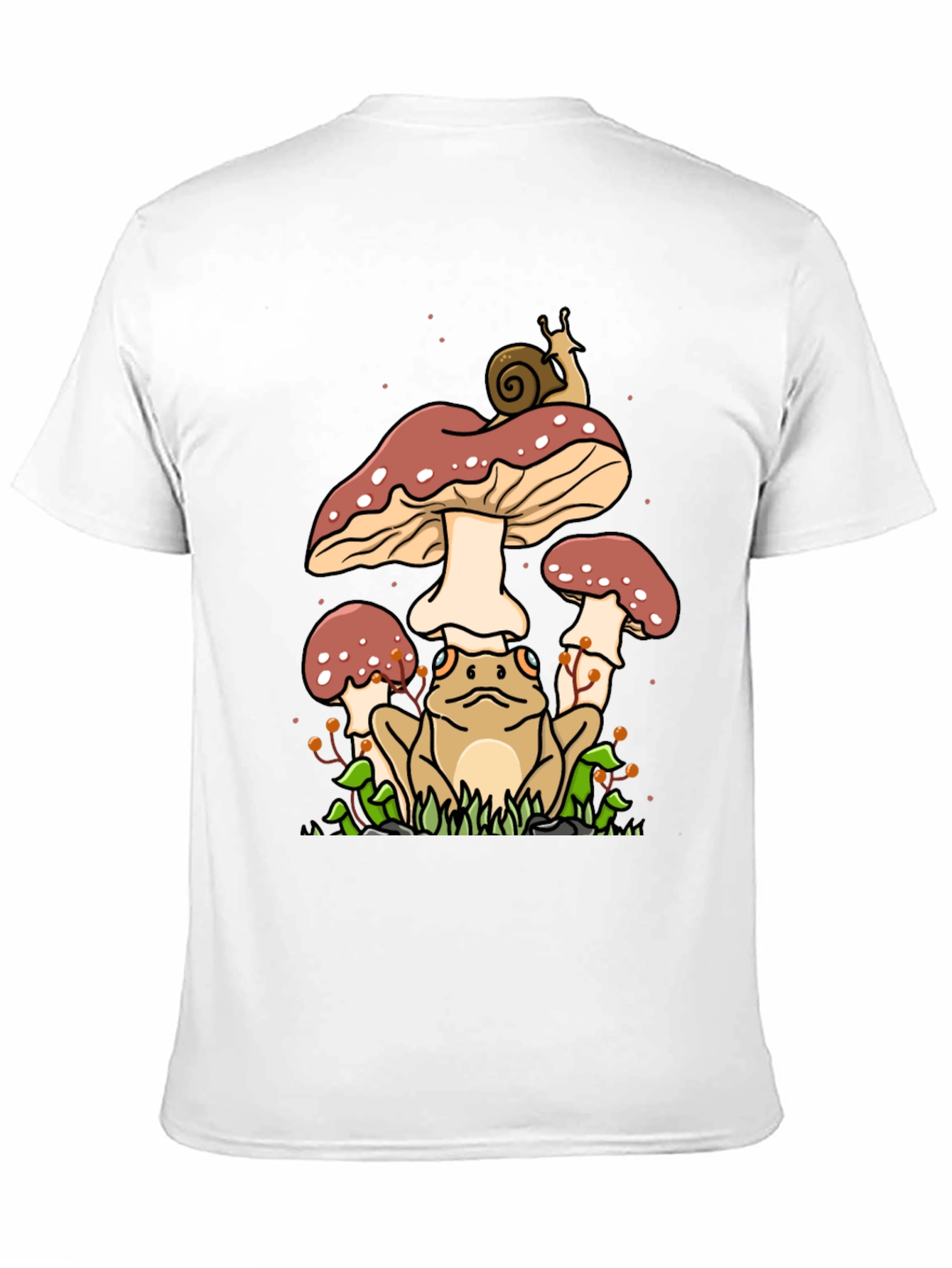 Frog and Mushroom Graphic Tee - Black