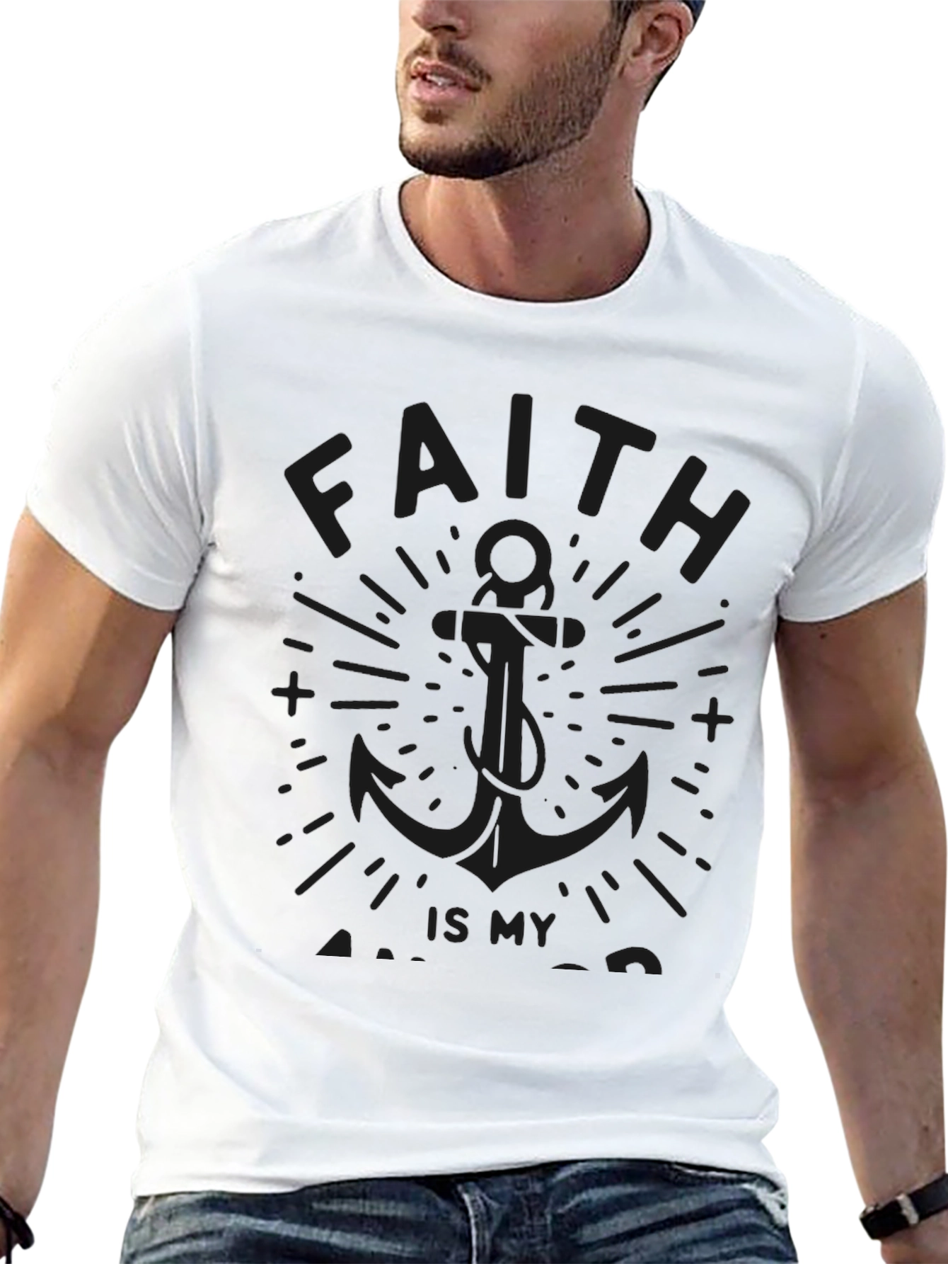 Faith is My Anchor - Black Graphic Tee
