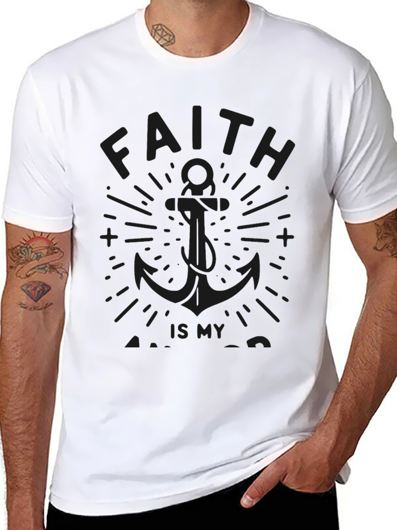 Faith is My Anchor - Black Graphic Tee