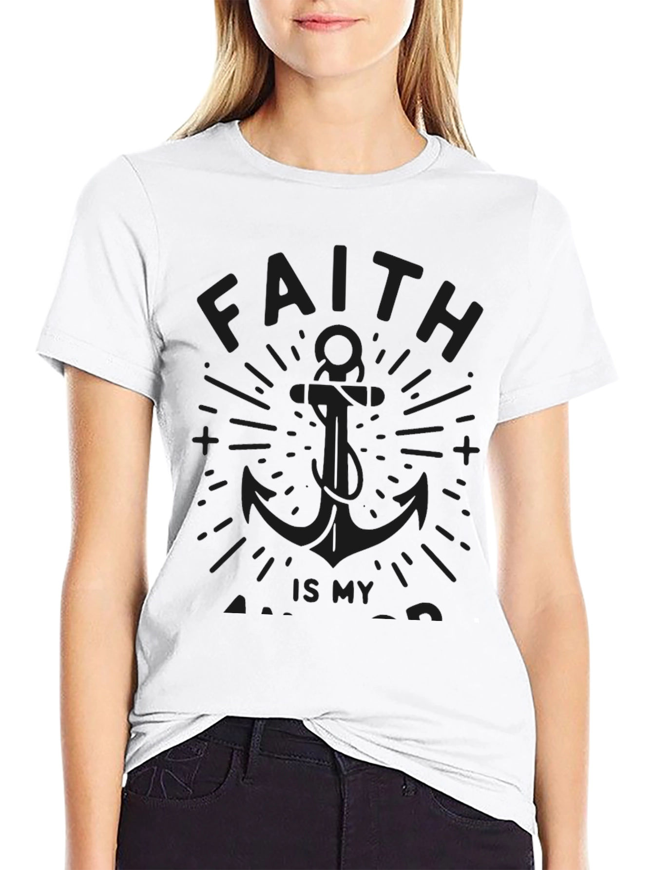 Faith is My Anchor - Black Graphic Tee