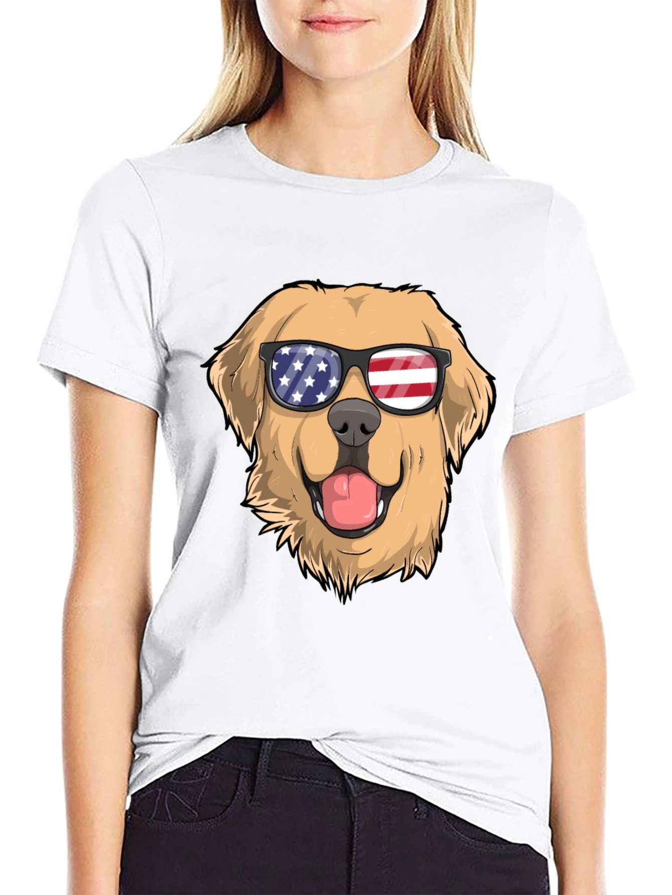 Patriotic Pup T-Shirt: Golden Retriever USA
