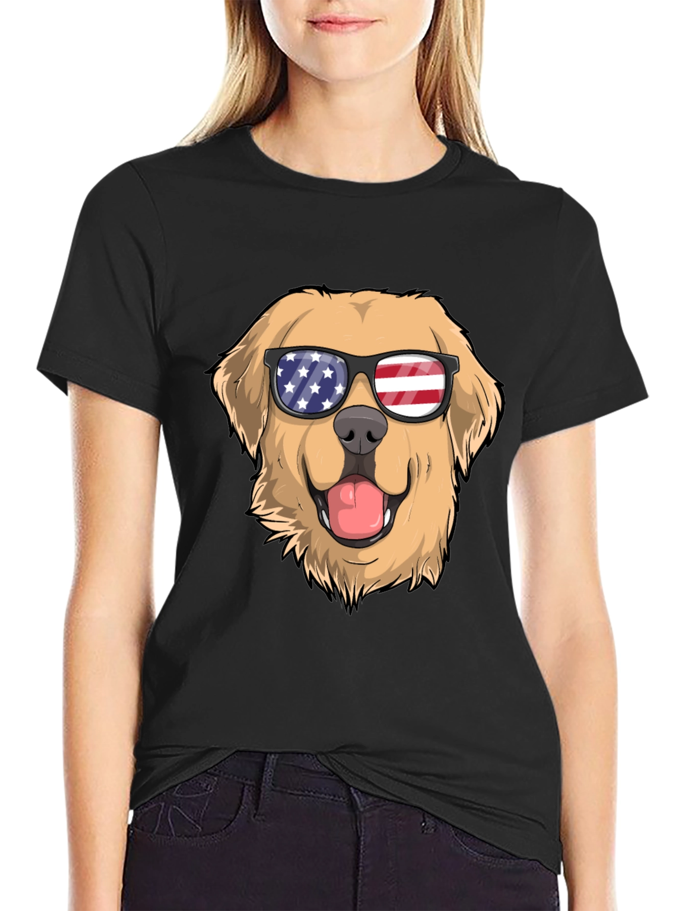 Patriotic Pup T-Shirt: Golden Retriever USA