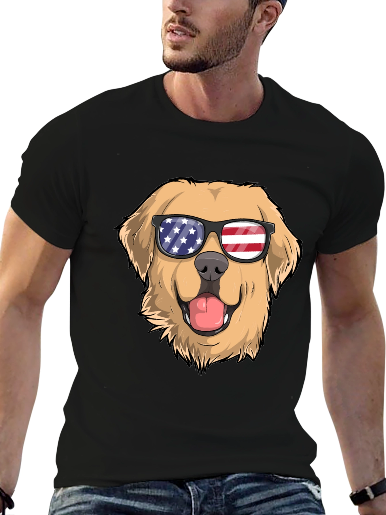 Patriotic Pup T-Shirt: Golden Retriever USA