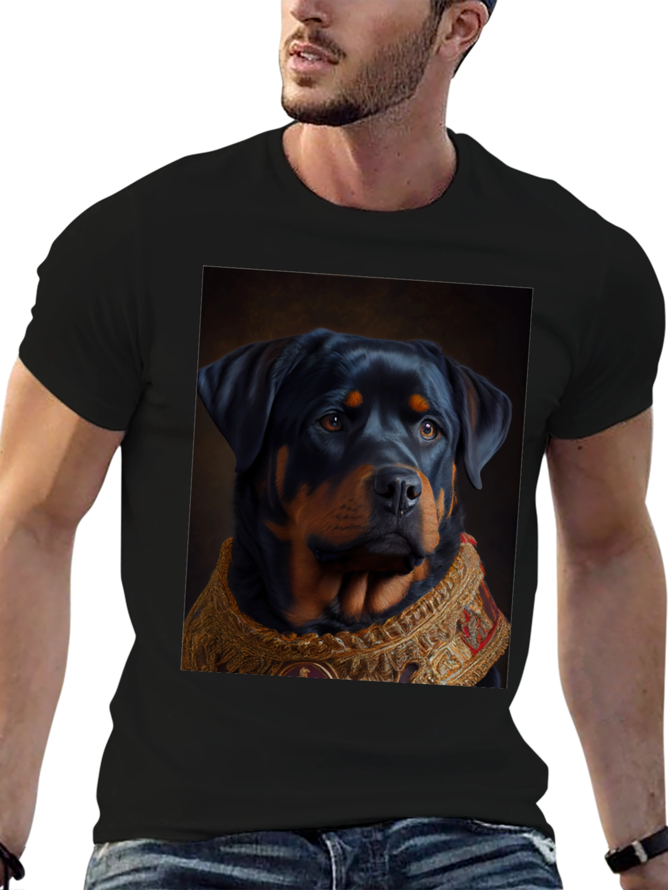 Regal Rottweiler Graphic Tee - Unique Dog Lover Gift