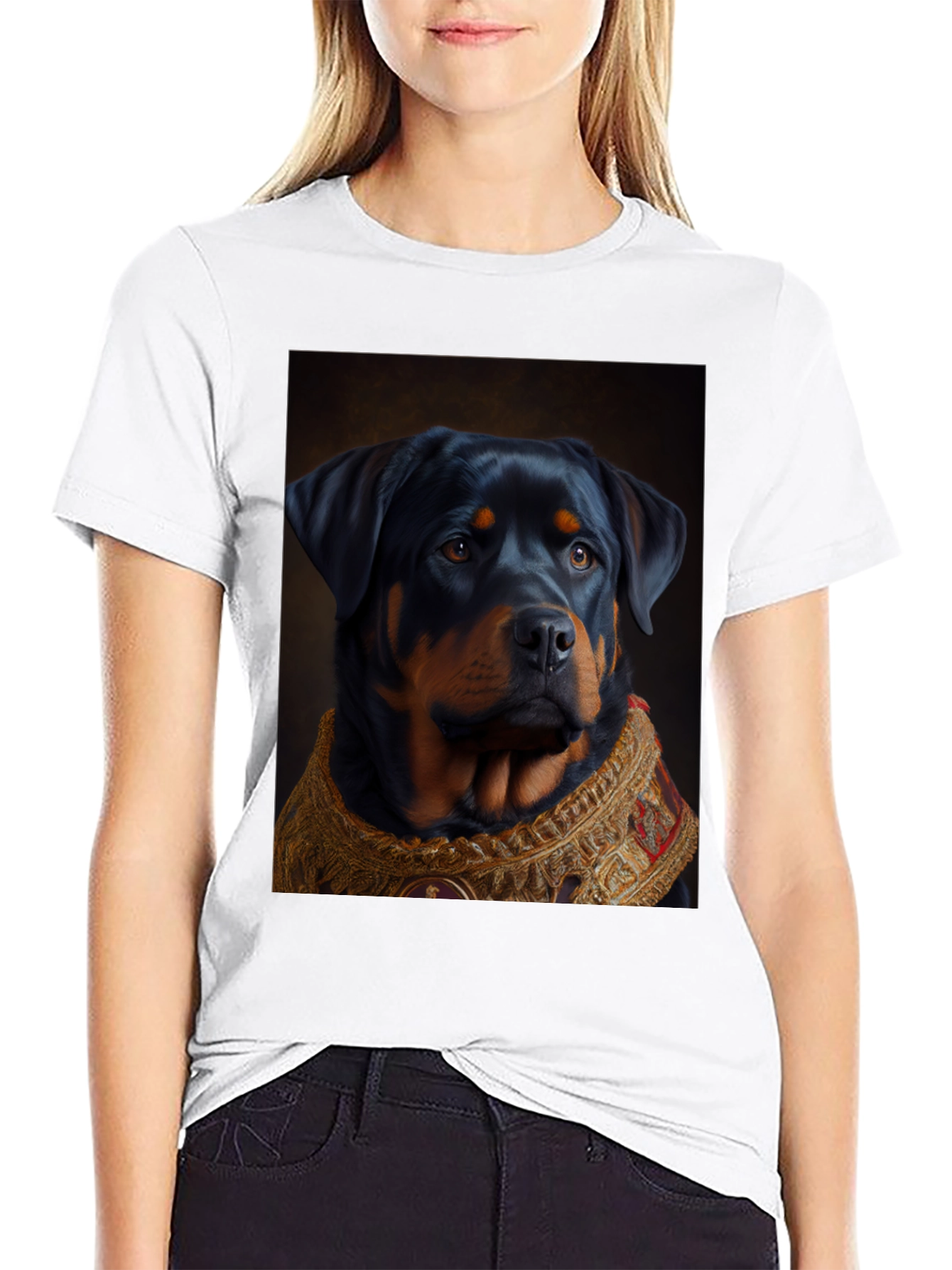 Regal Rottweiler Graphic Tee - Unique Dog Lover Gift