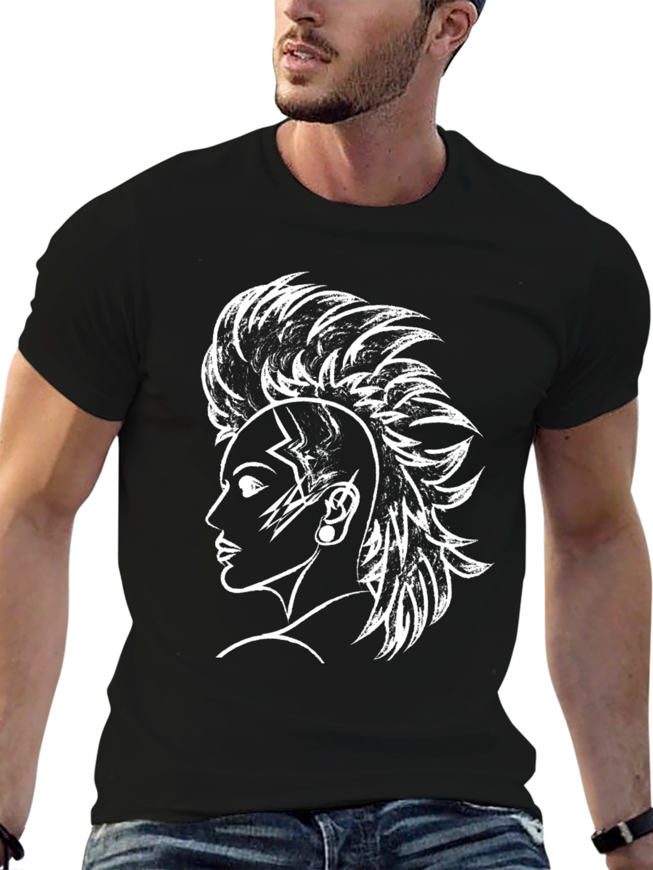 Edgy Punk Rocker T-Shirt - Black