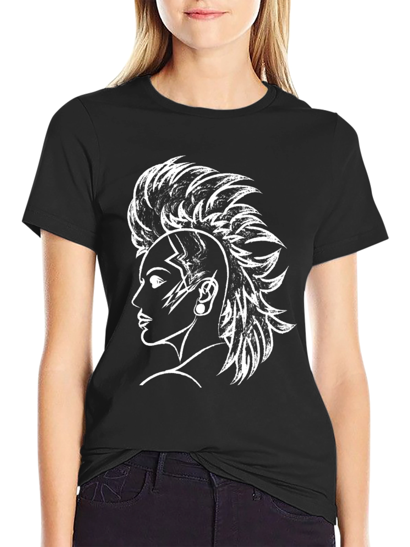 Edgy Punk Rocker T-Shirt - Black
