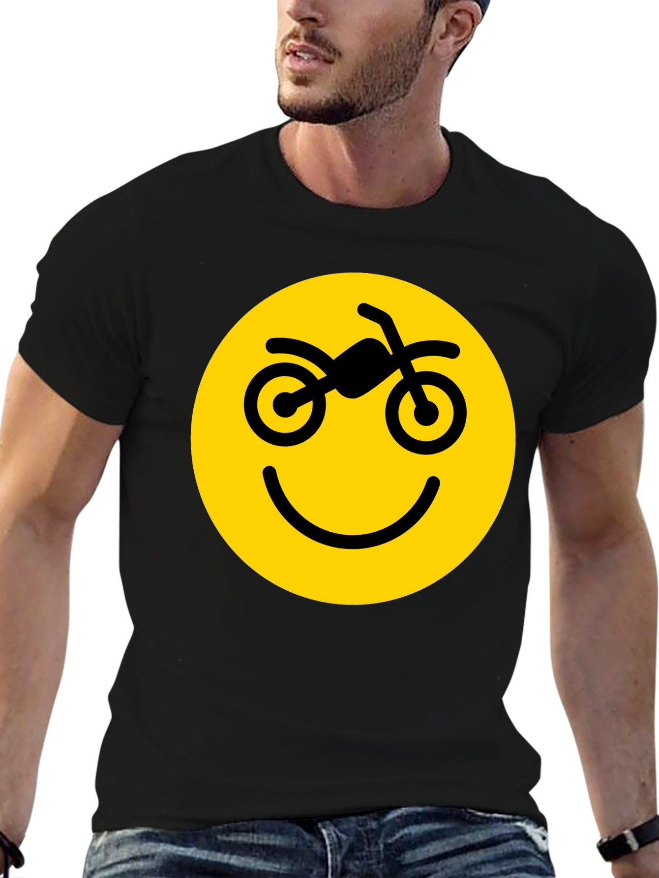 Motorcycle Smiley Face Graphic Tee