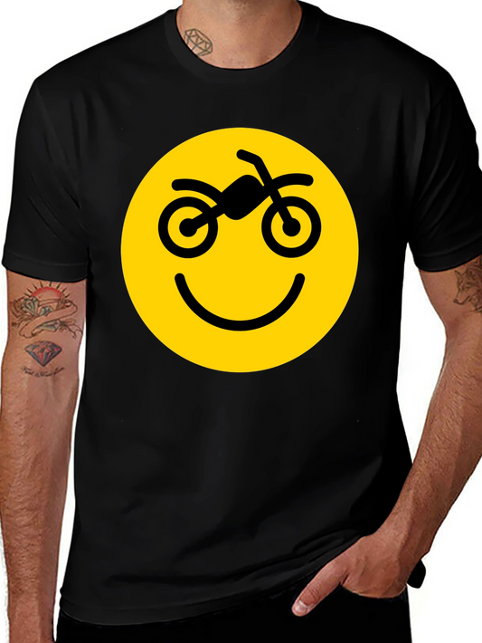 Motorcycle Smiley Face Graphic Tee