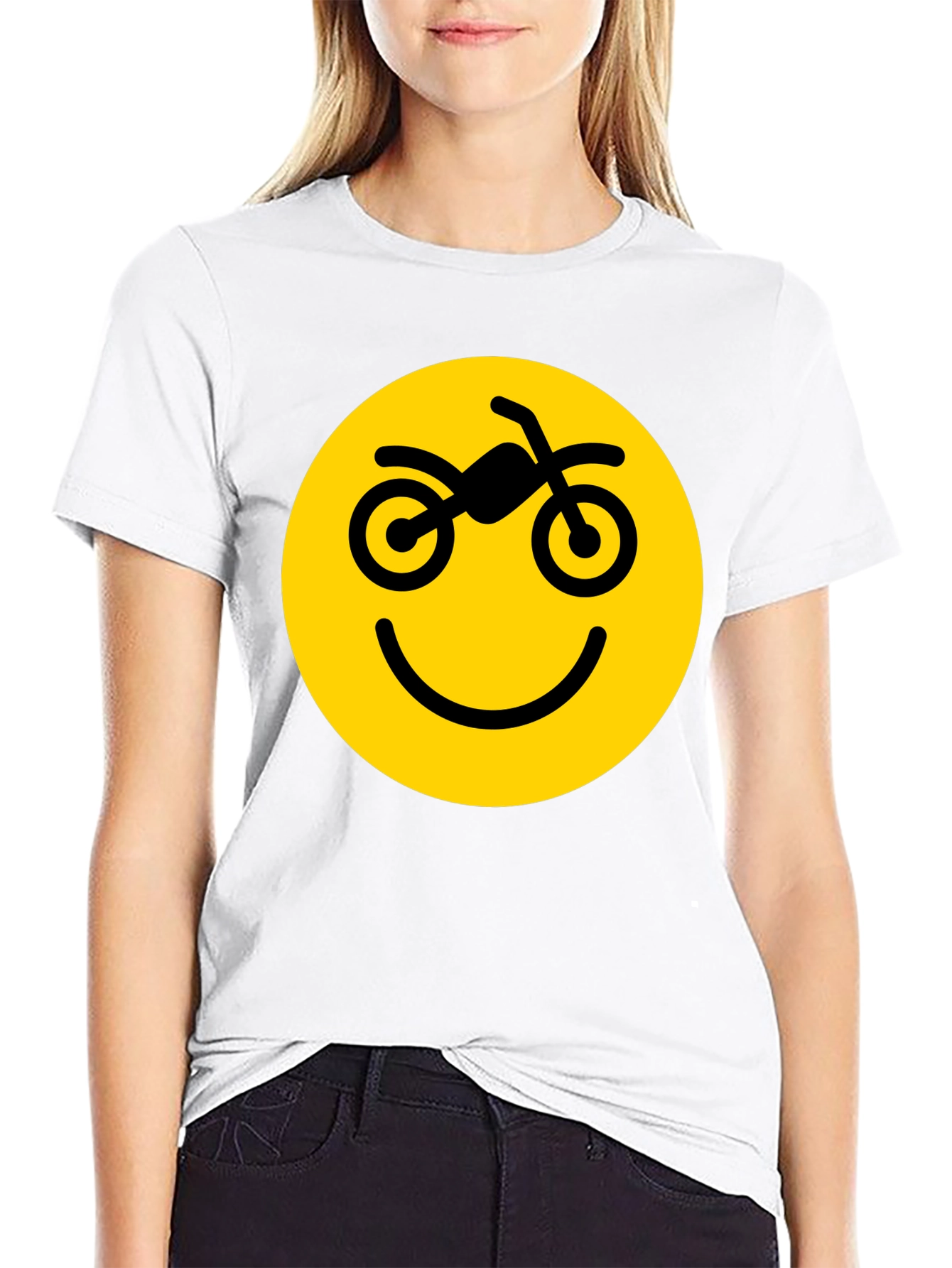 Motorcycle Smiley Face Graphic Tee
