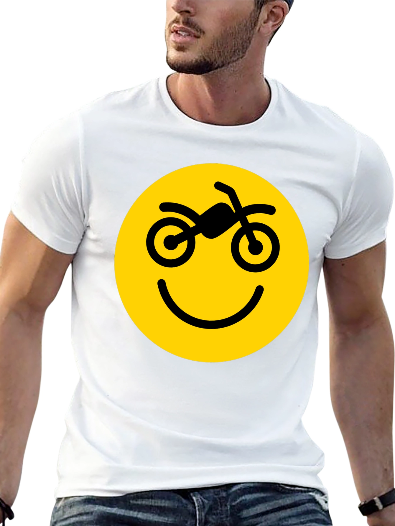 Motorcycle Smiley Face Graphic Tee