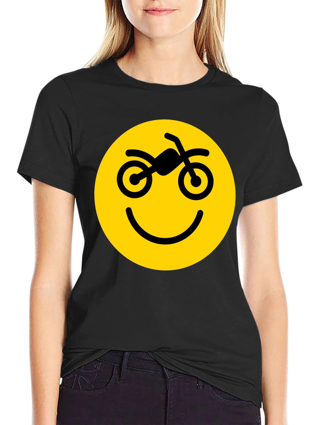 Motorcycle Smiley Face Graphic Tee
