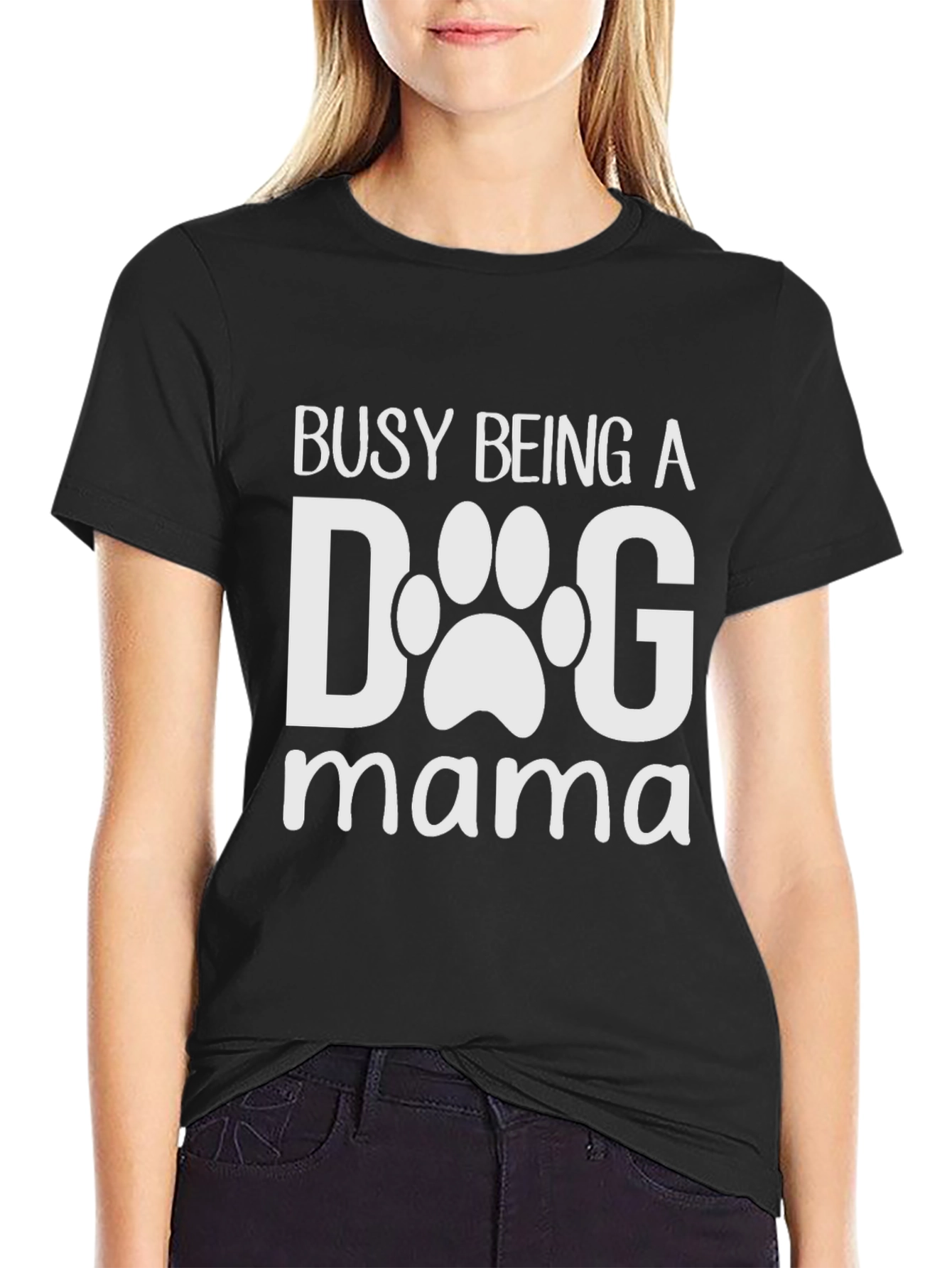 Dog Mama T-Shirt - Cute Paw Print Design