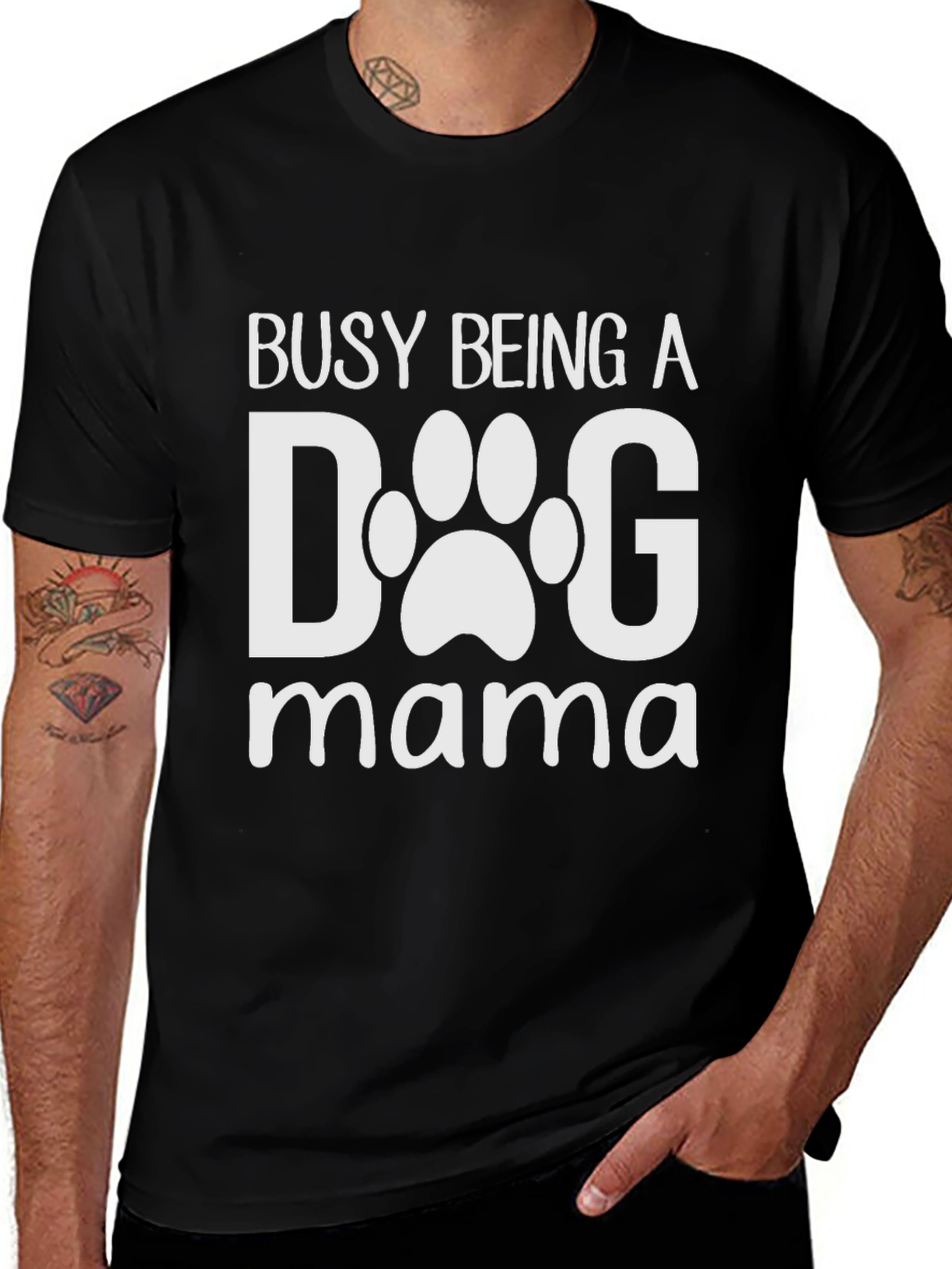 Dog Mama T-Shirt - Cute Paw Print Design
