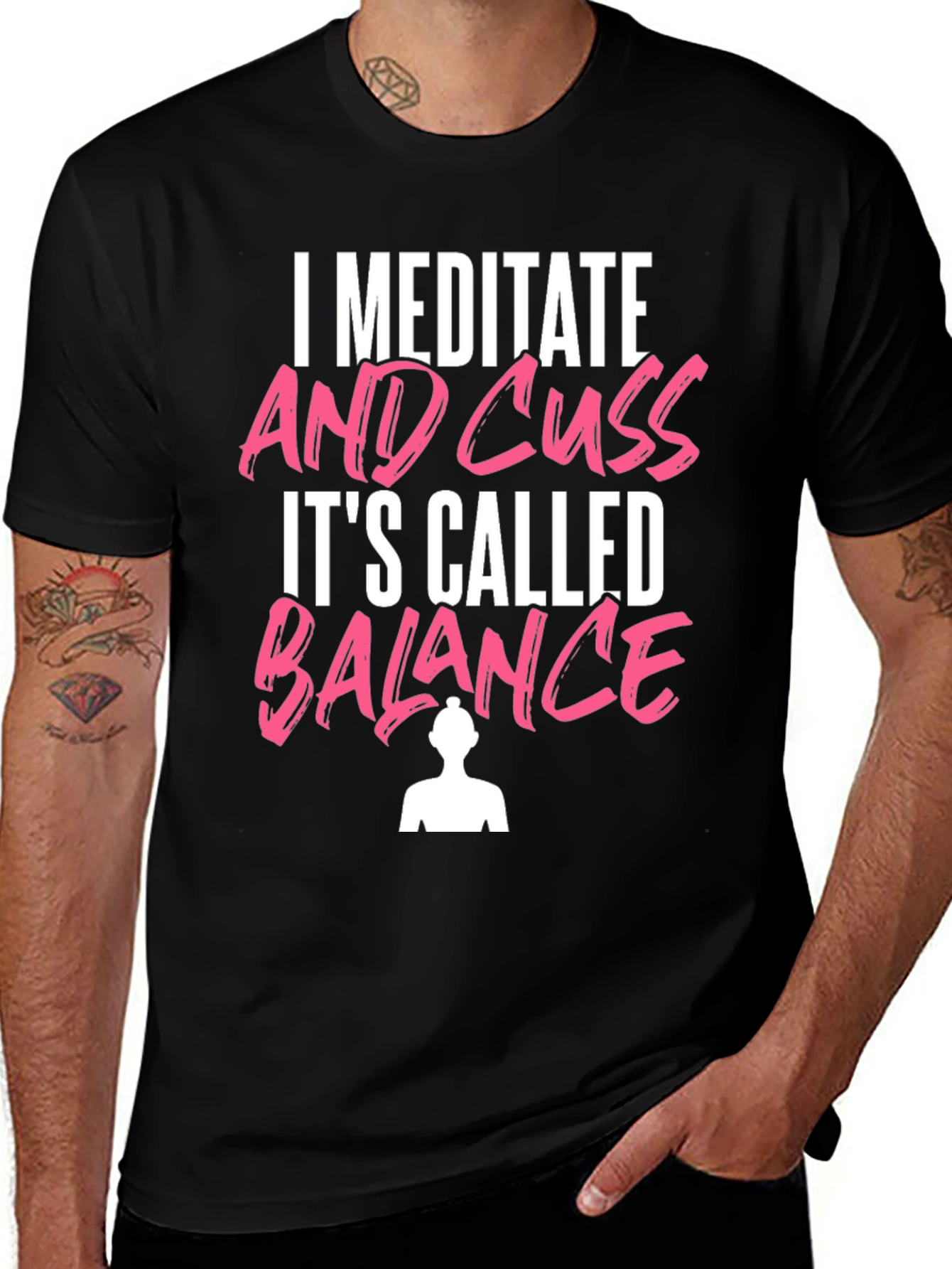 Meditate & Cuss T-Shirt Funny Yoga Tee