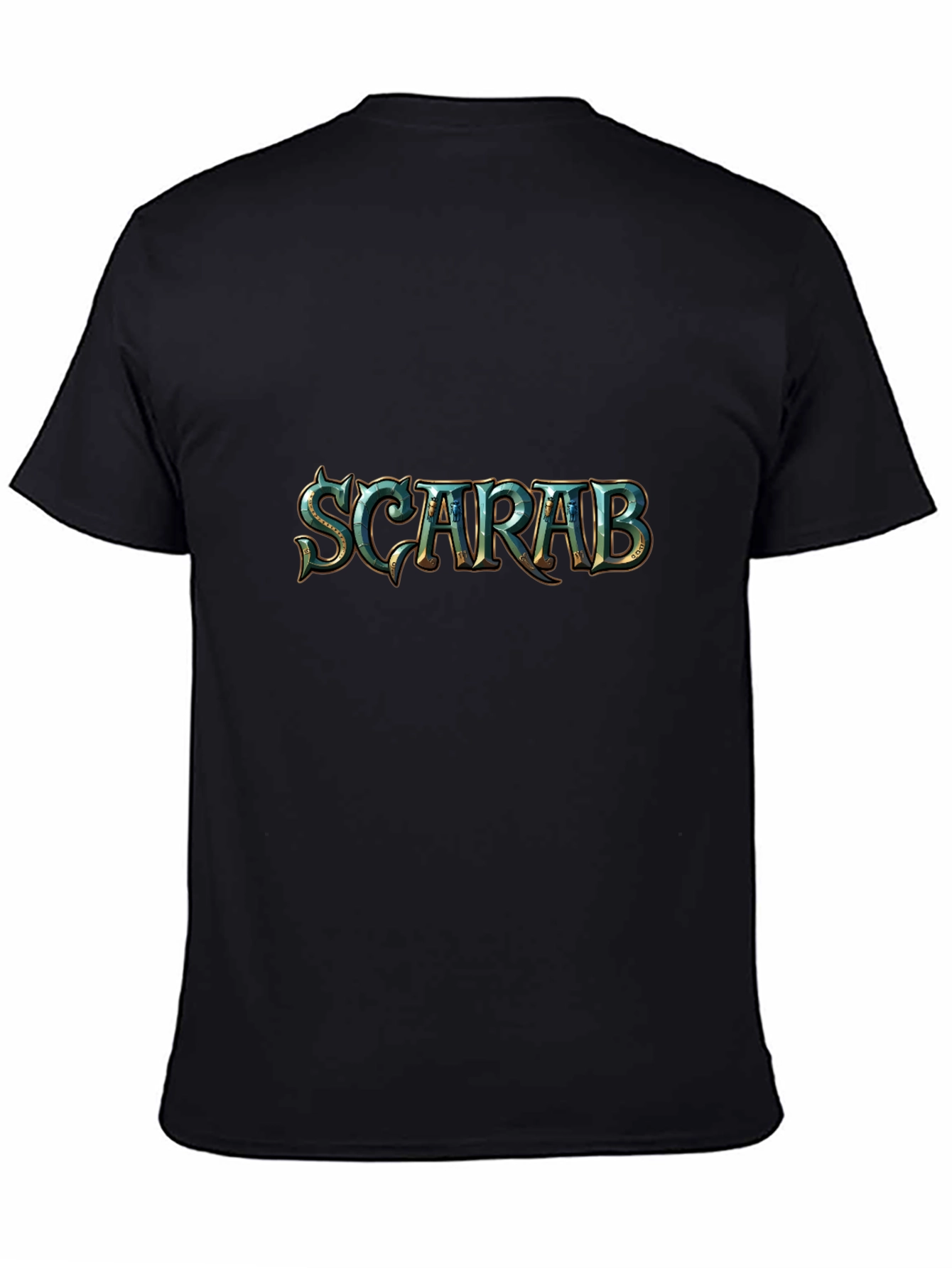 Scarab Beetle Graphic Print Black T-Shirt