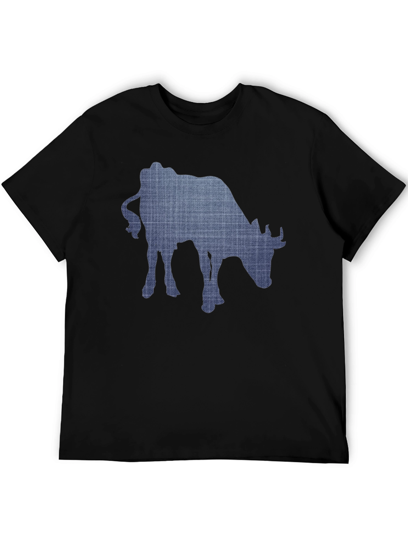 Cow Print Mens Black T-Shirt