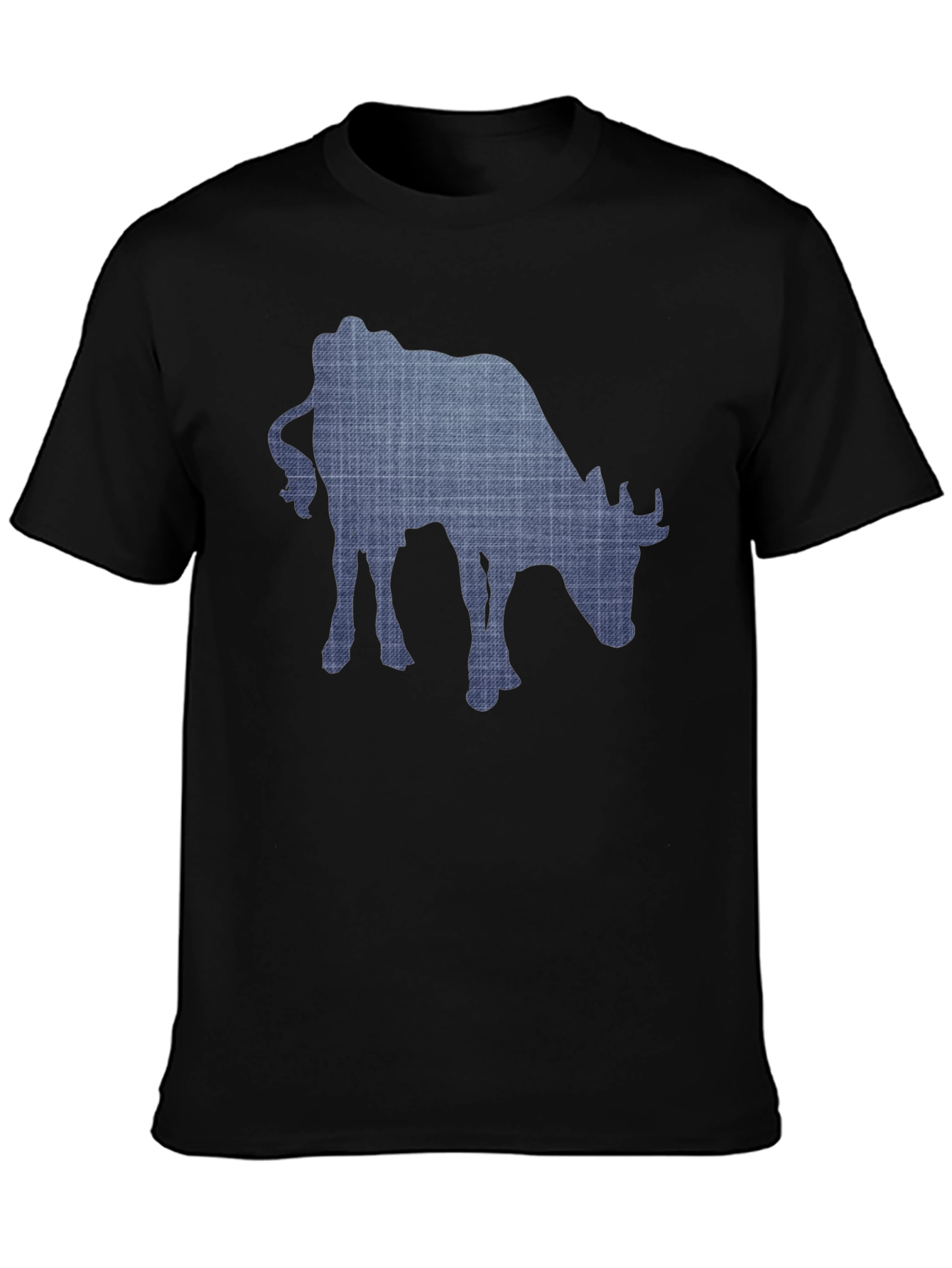Cow Print Mens Black T-Shirt