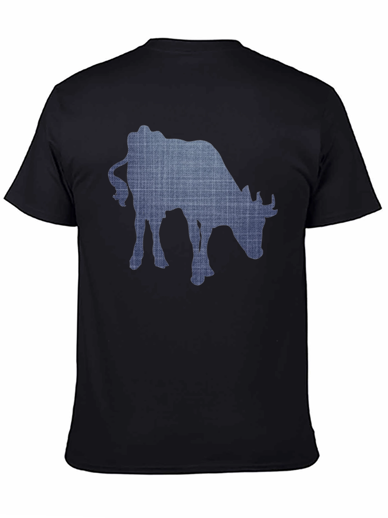 Cow Print Mens Black T-Shirt