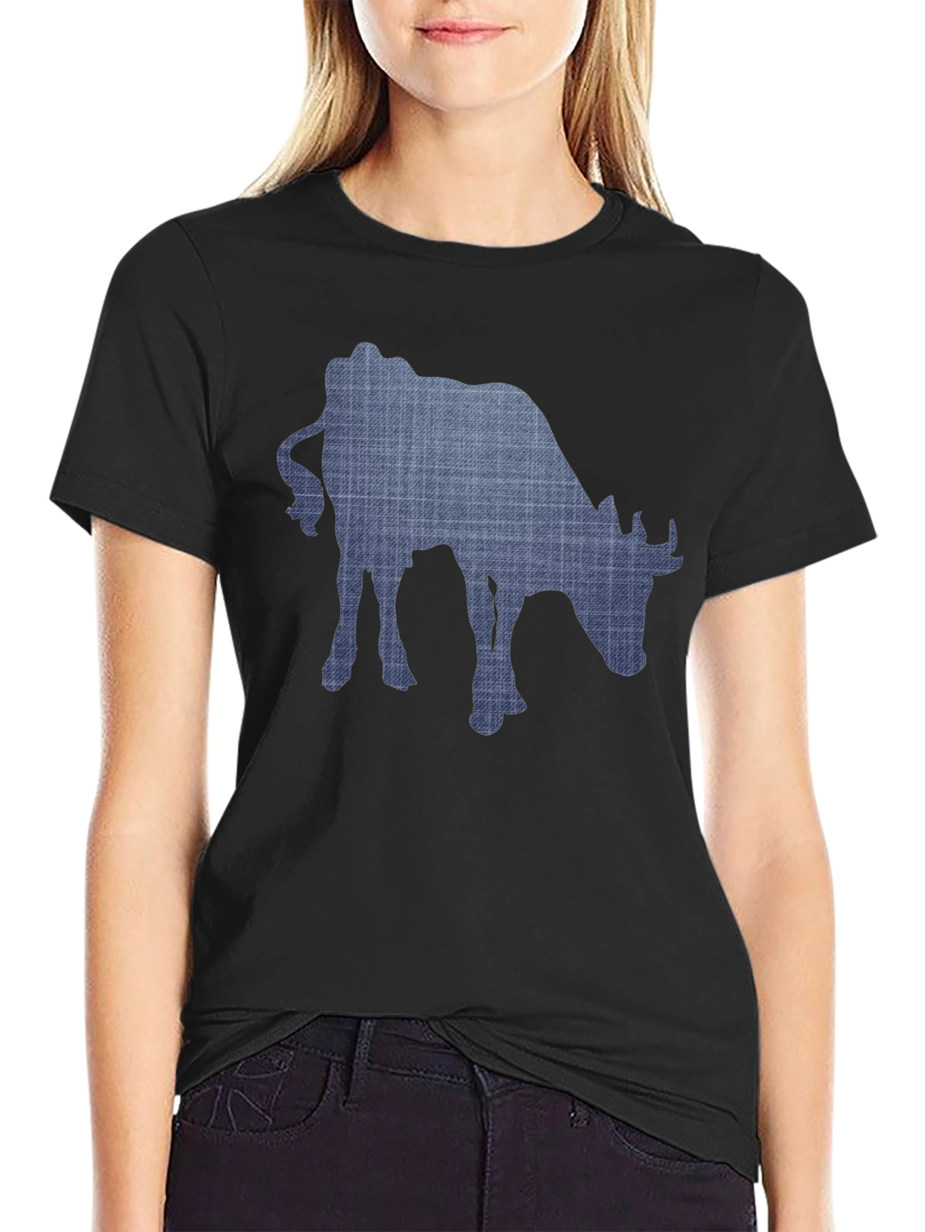Cow Print Mens Black T-Shirt