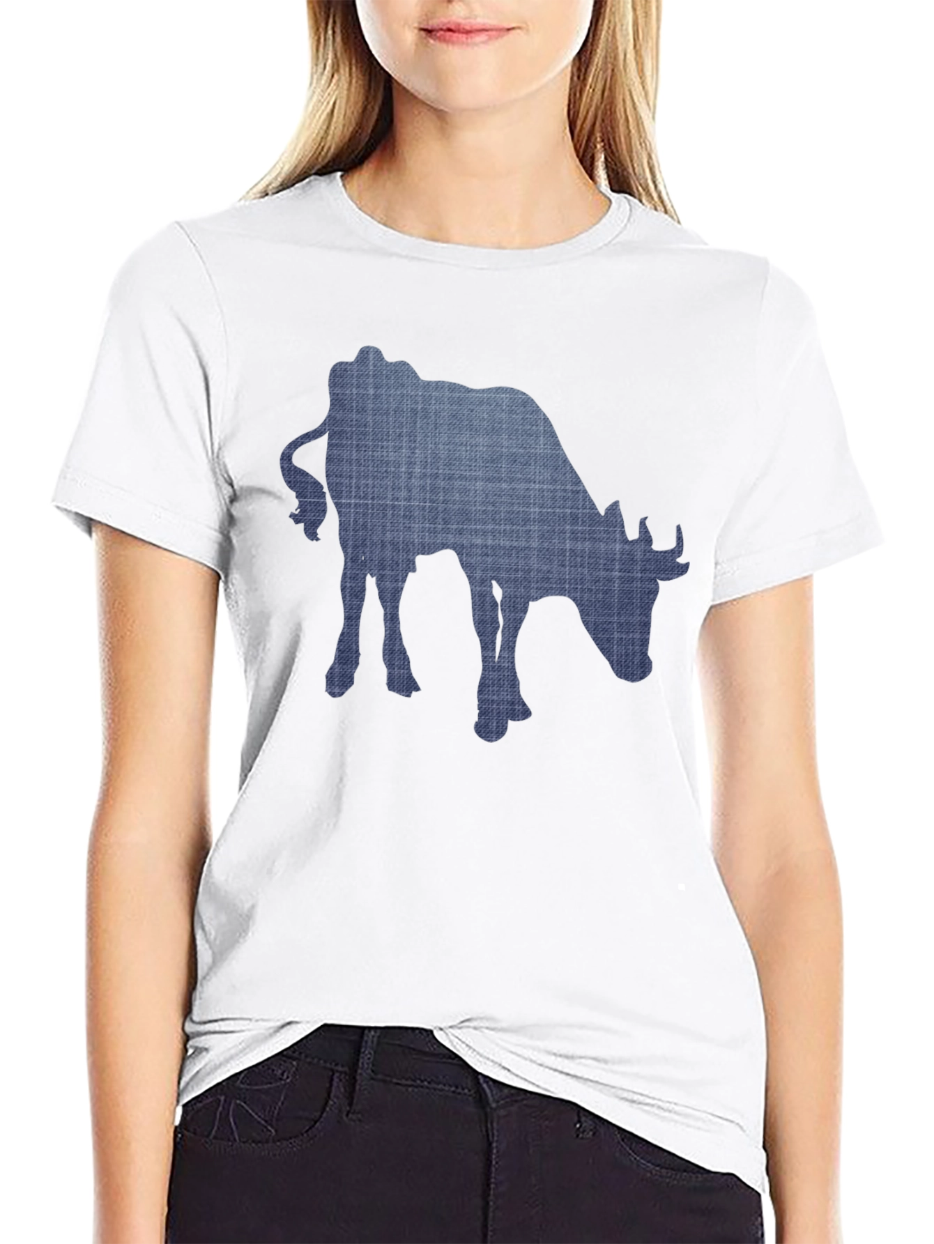 Cow Print Mens Black T-Shirt