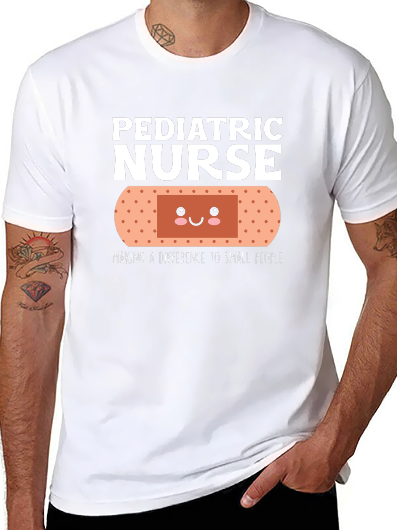Pediatric Nurse T-Shirt Cute Bandage Design