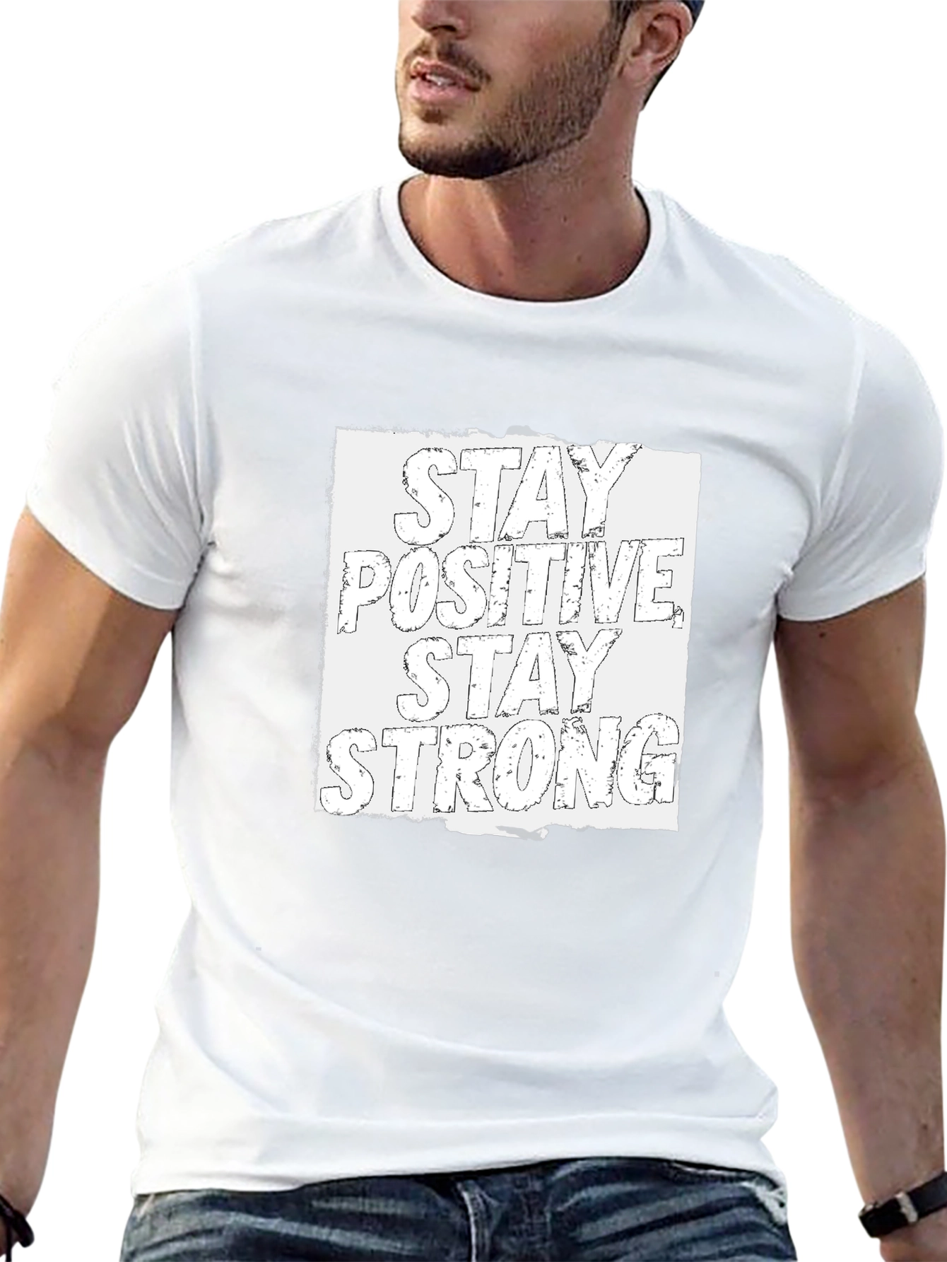 Stay Positive Stay Strong Graphic Tee - Black