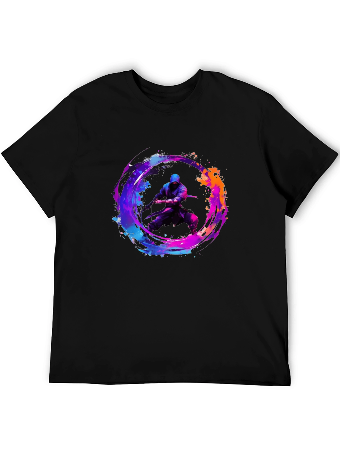 Ninja Warrior Graphic Tee - Black Cotton T-Shirt