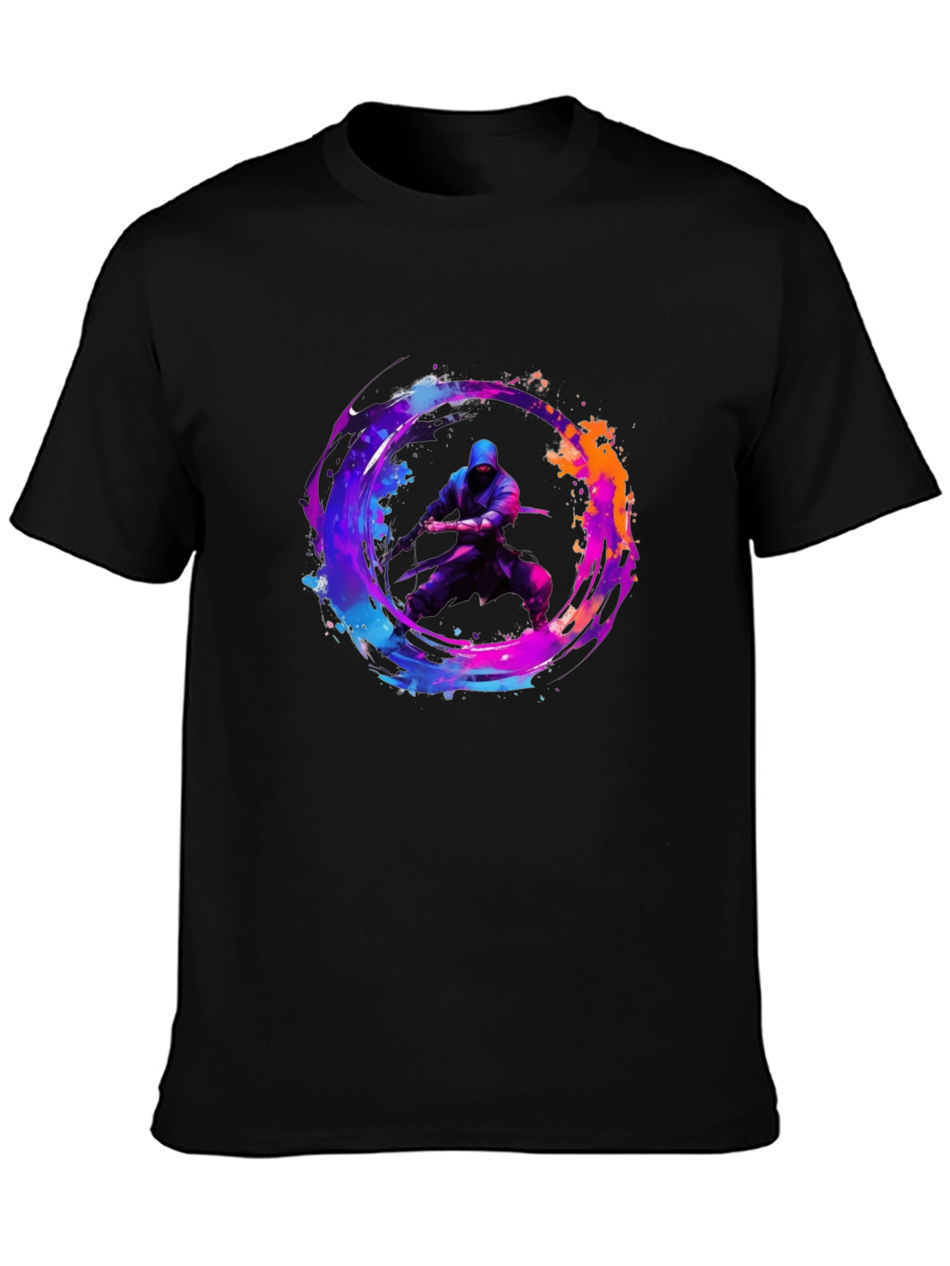 Ninja Warrior Graphic Tee - Black Cotton T-Shirt