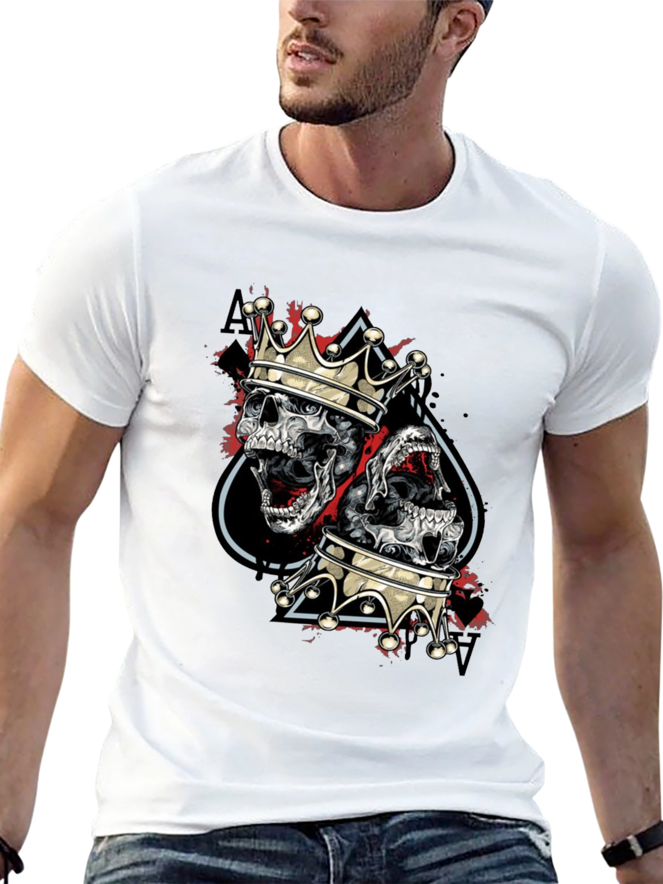 King Skull Graphic Tee - Mens Black T-Shirt