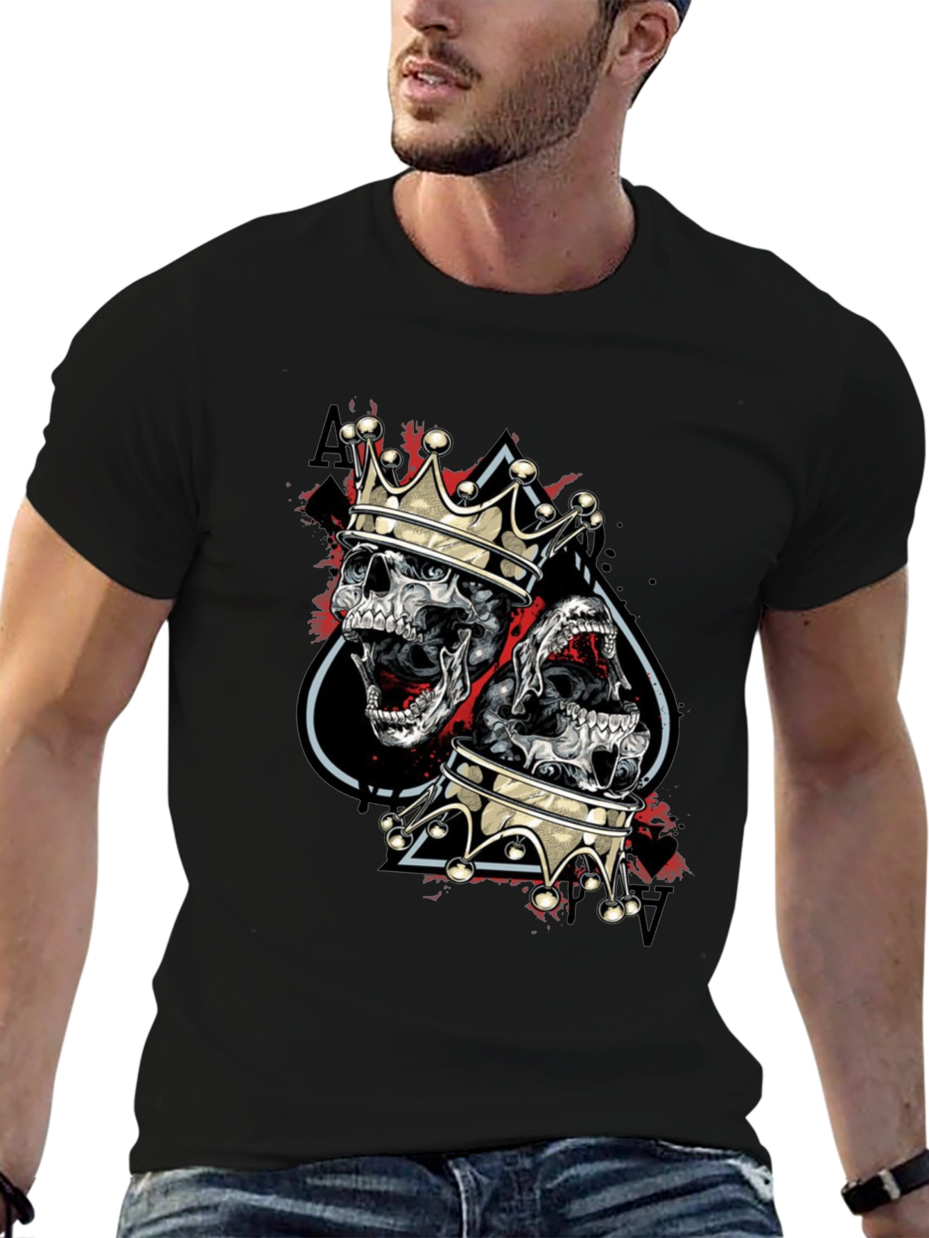 King Skull Graphic Tee - Mens Black T-Shirt