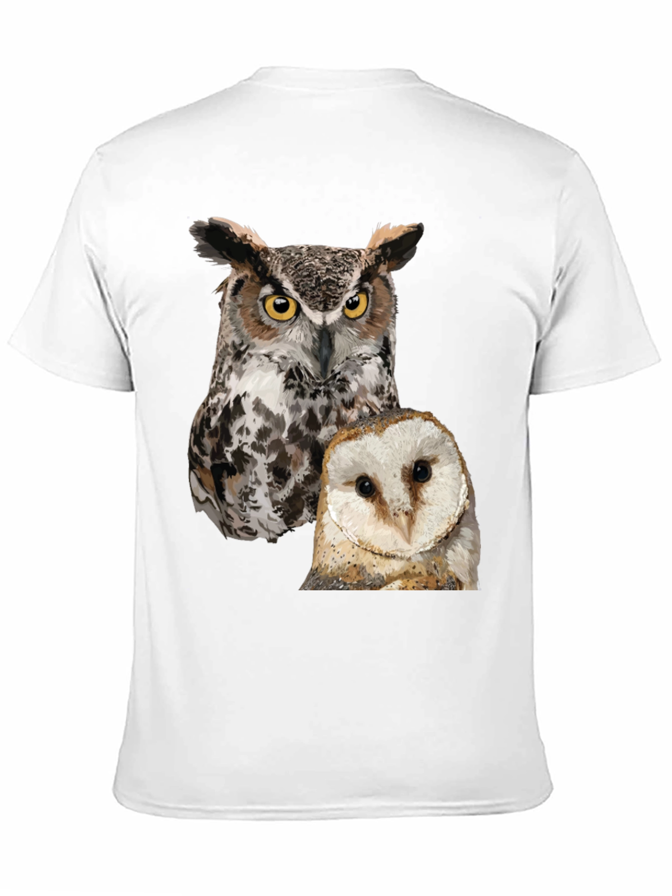 Owl Print Mens Black T-Shirt