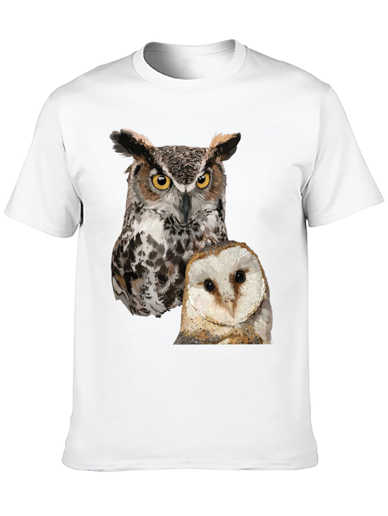 Owl Print Mens Black T-Shirt