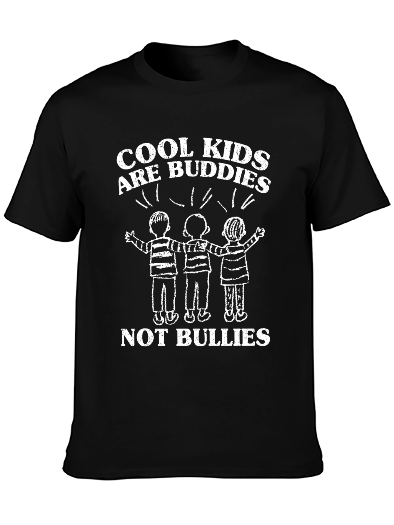 Cool Kids Are Buddies Black Graphic Tee