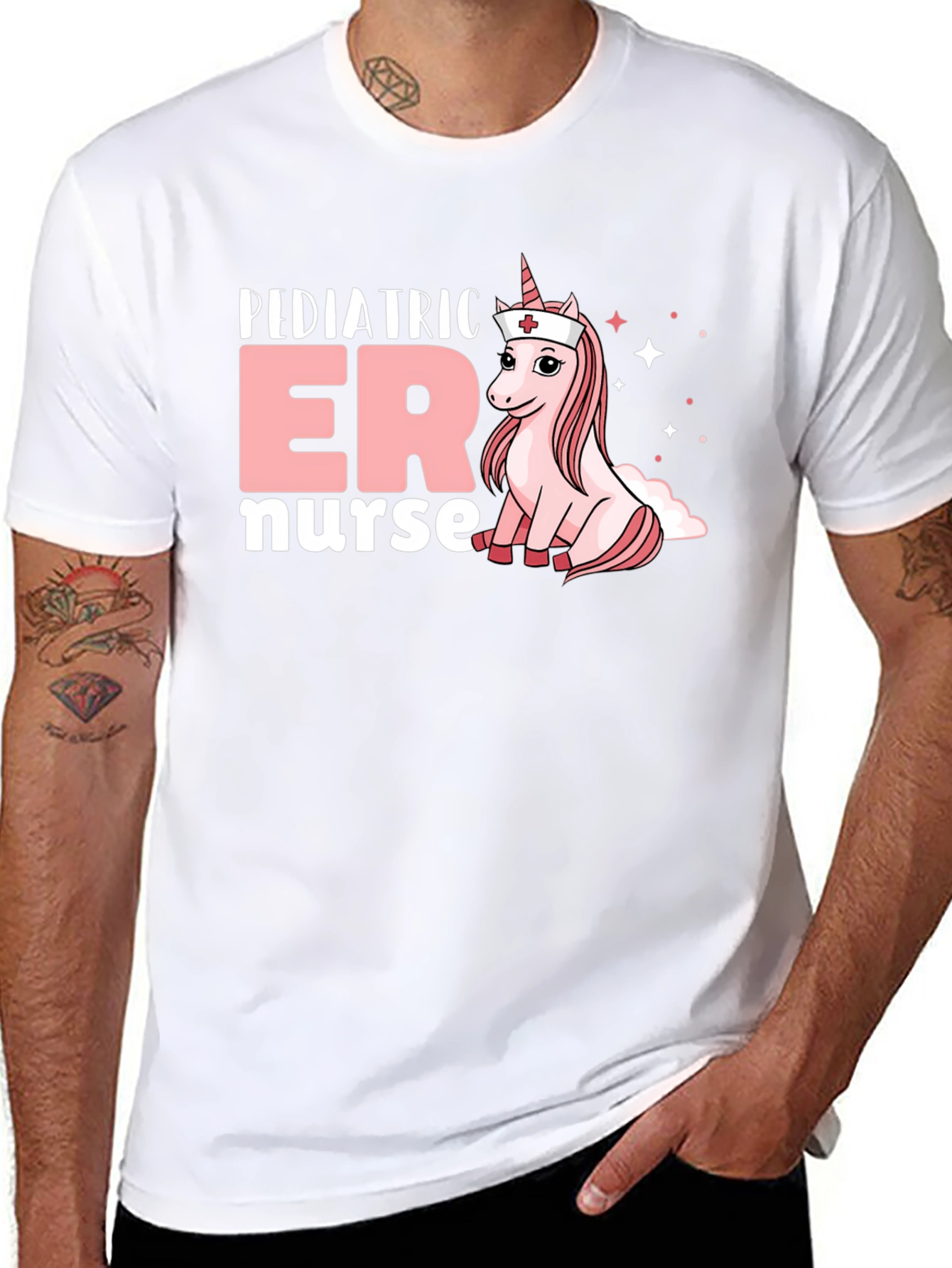 Pediatric ER Nurse Unicorn Graphic T-Shirt