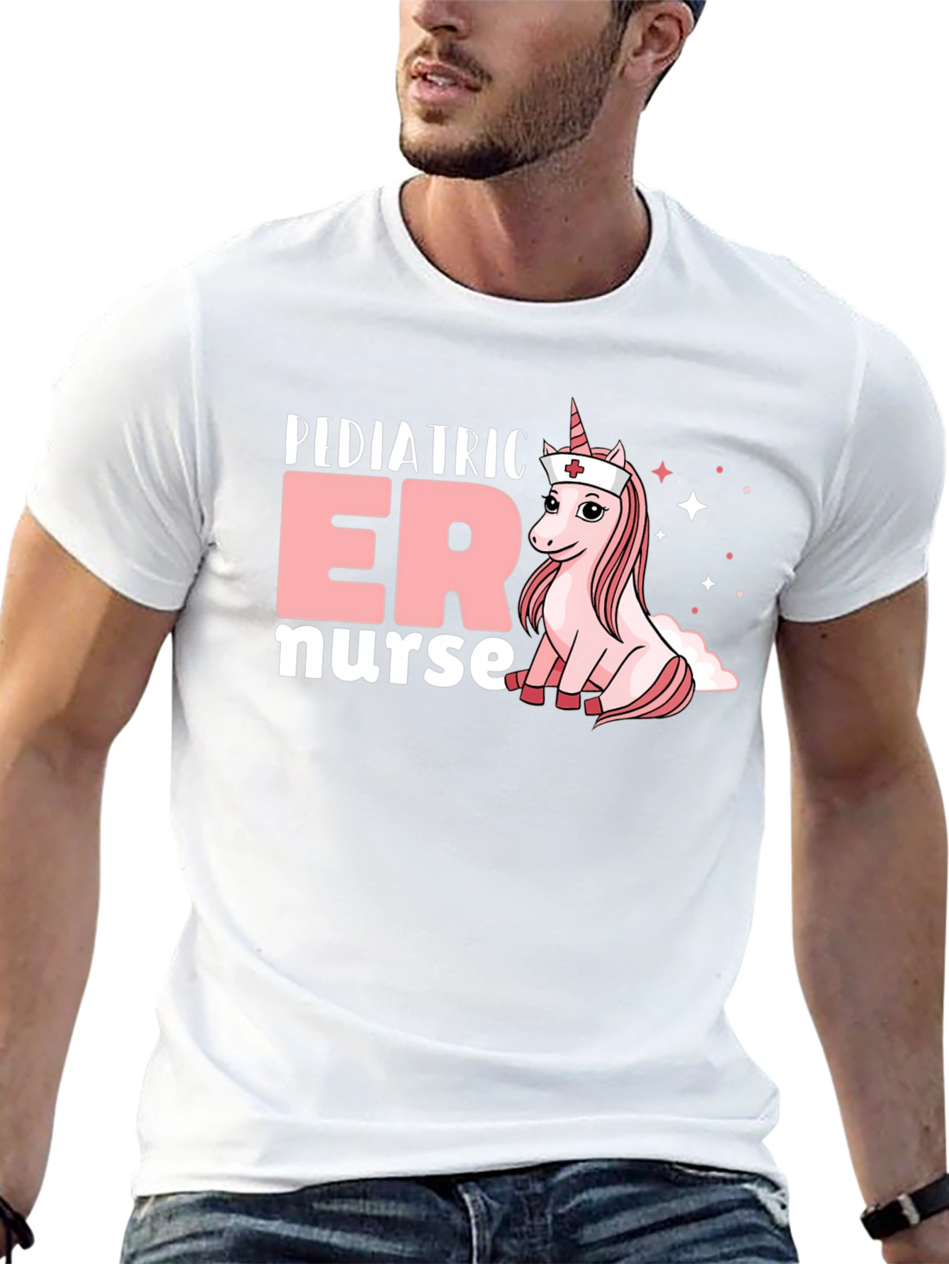 Pediatric ER Nurse Unicorn Graphic T-Shirt
