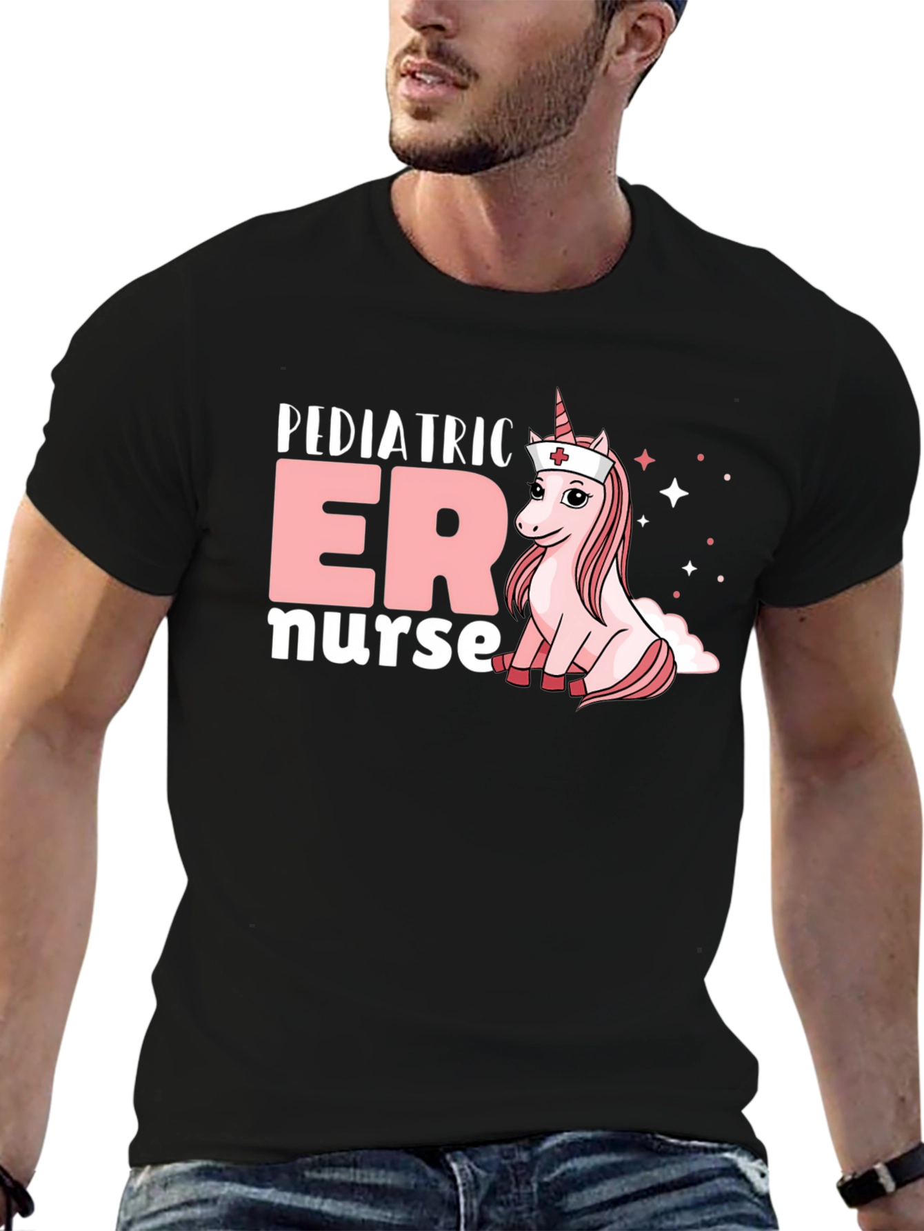 Pediatric ER Nurse Unicorn Graphic T-Shirt