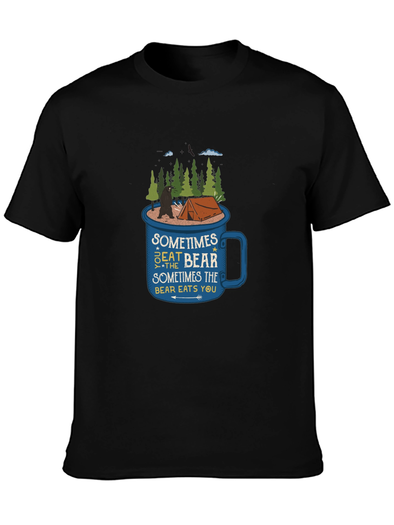 Bear Camping Adventure Graphic Tee