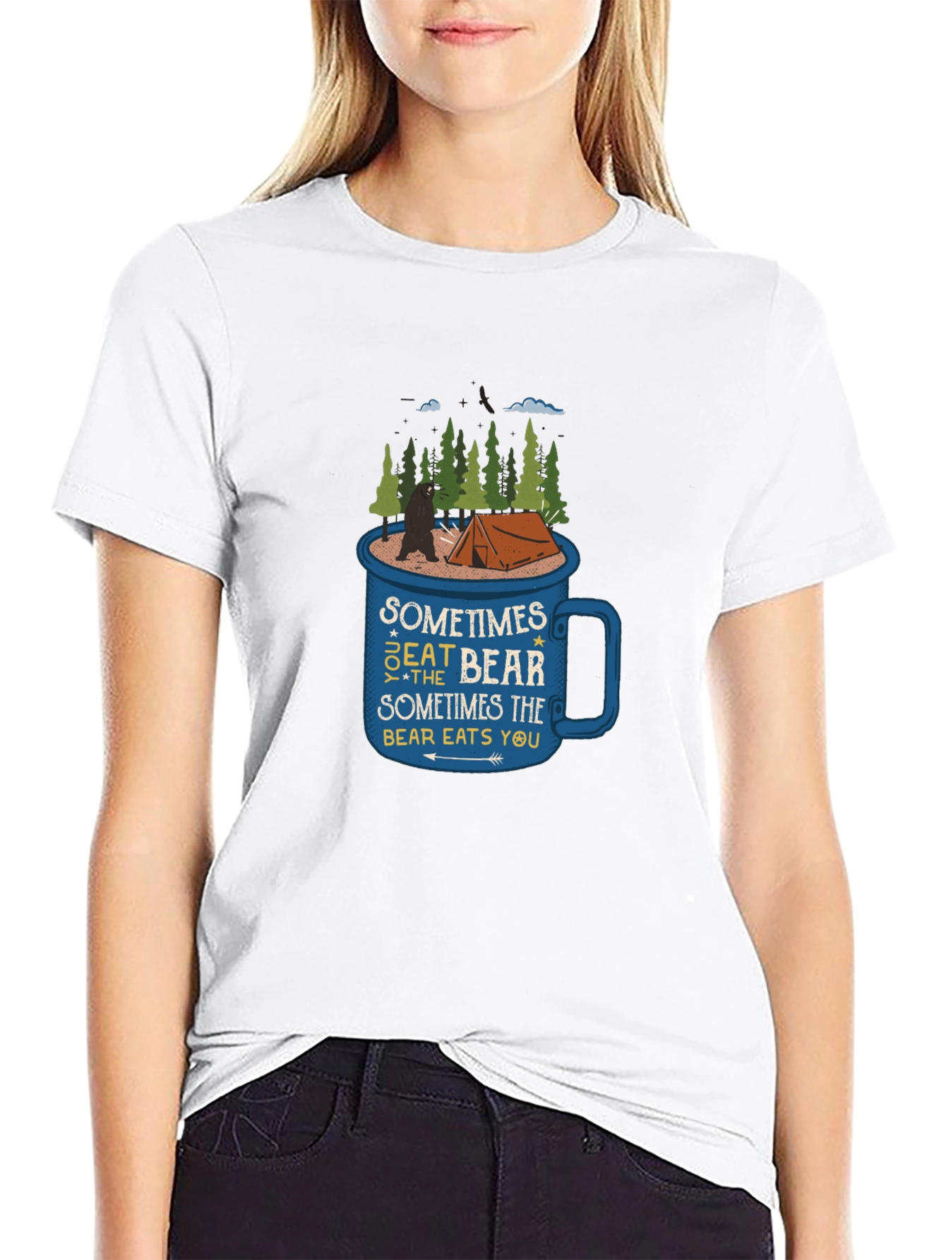 Bear Camping Adventure Graphic Tee