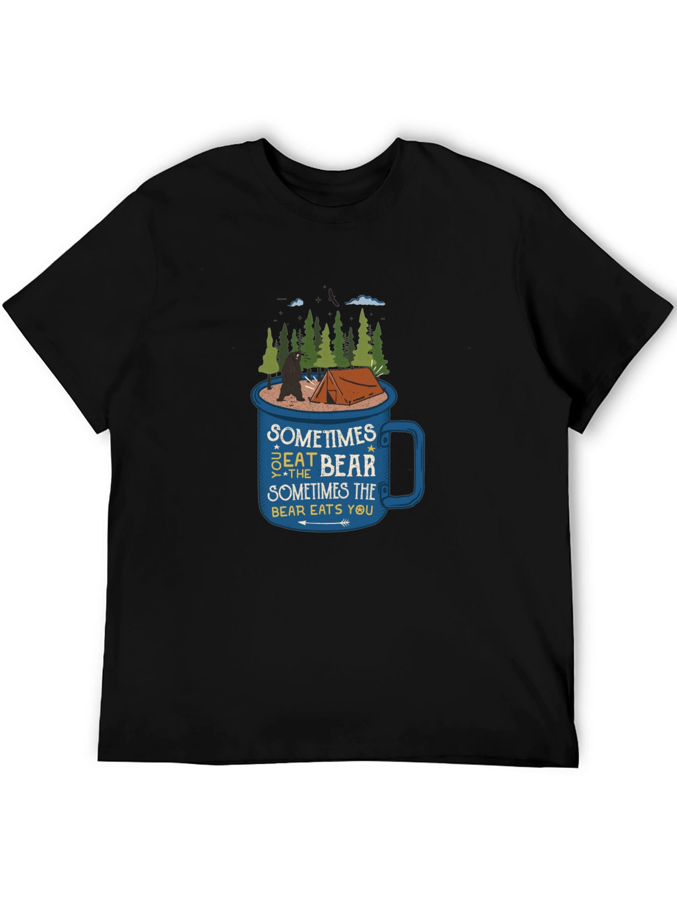 Bear Camping Adventure Graphic Tee
