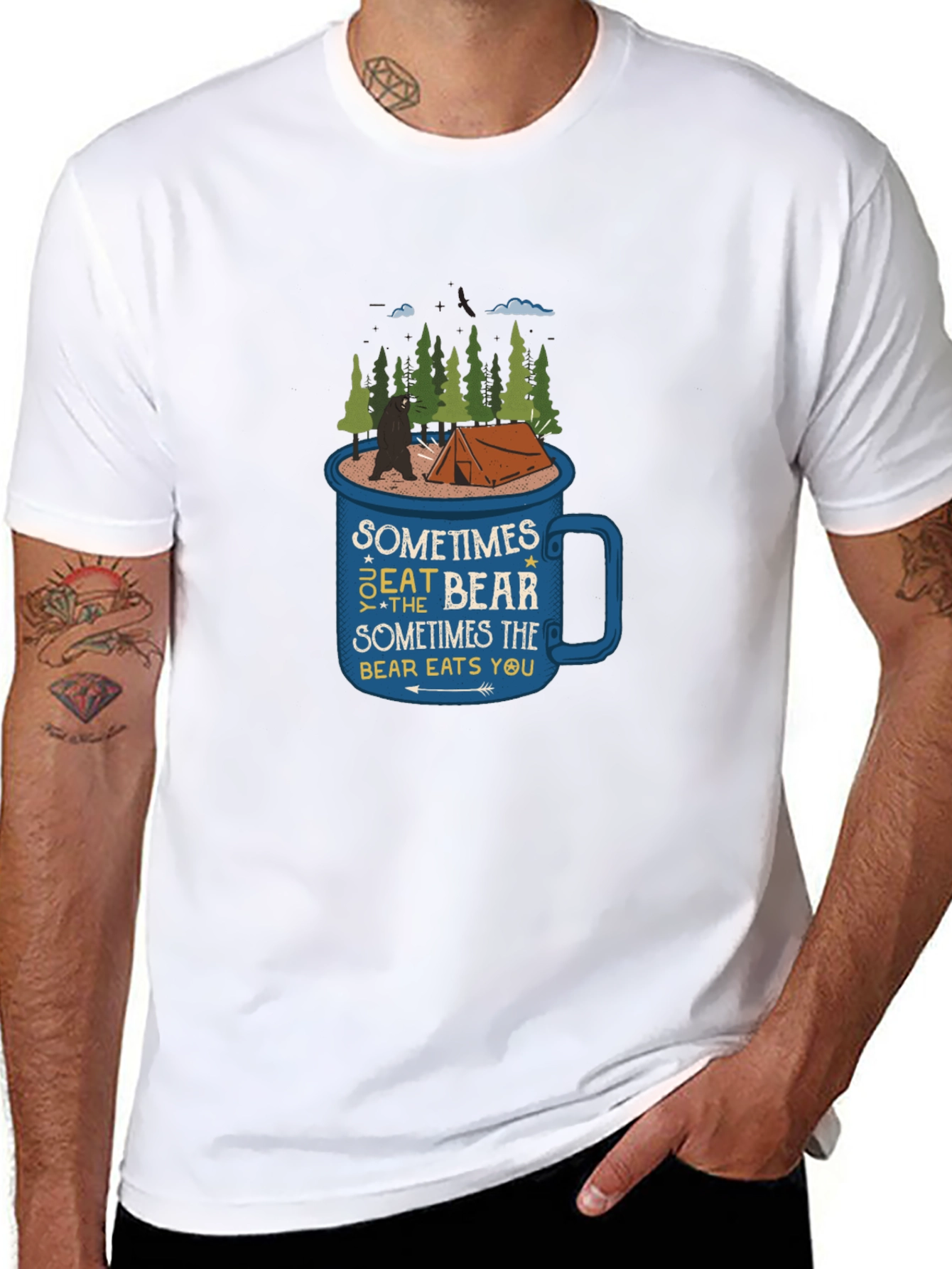 Bear Camping Adventure Graphic Tee