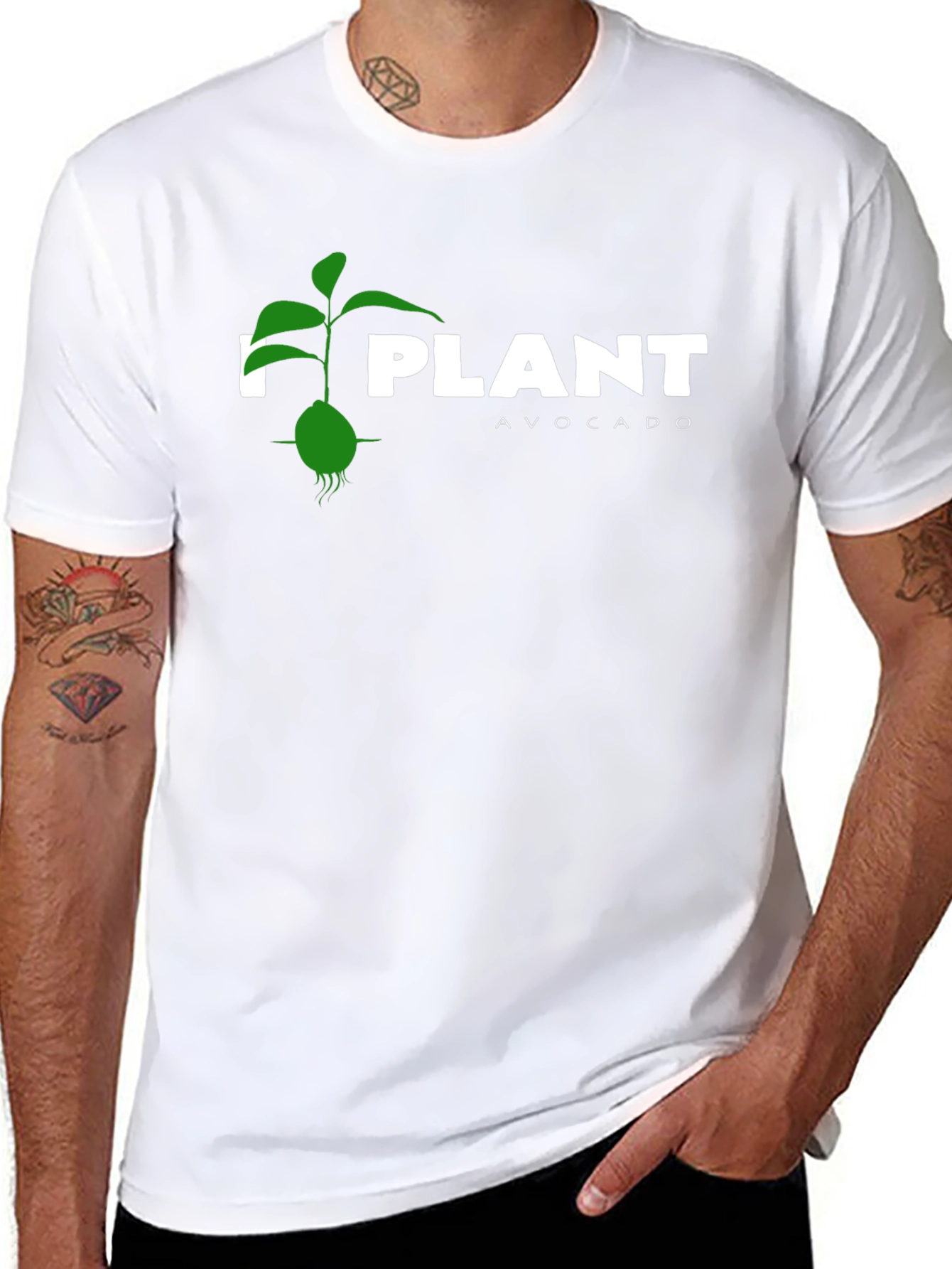 I Plant Avocado T-Shirt - Green Seedling Design