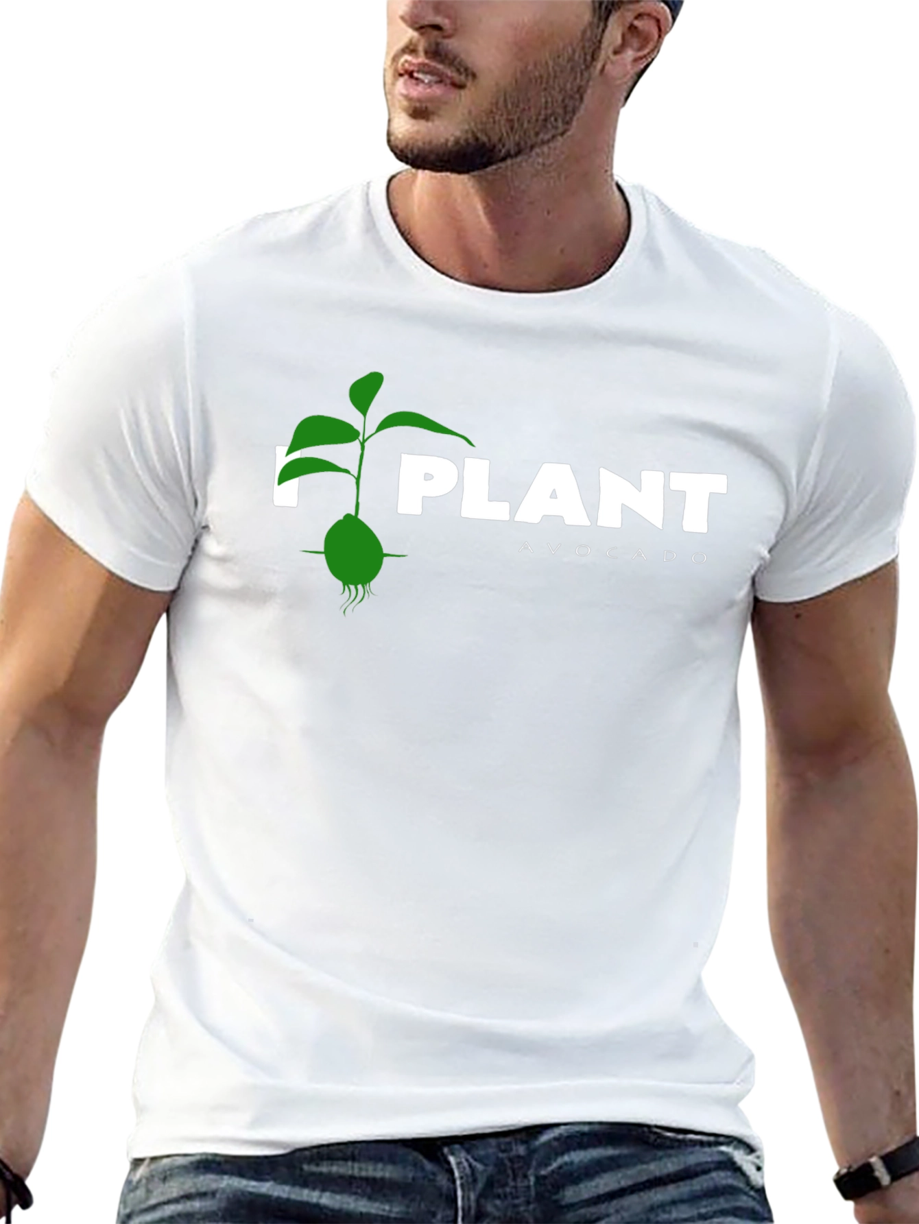 I Plant Avocado T-Shirt - Green Seedling Design