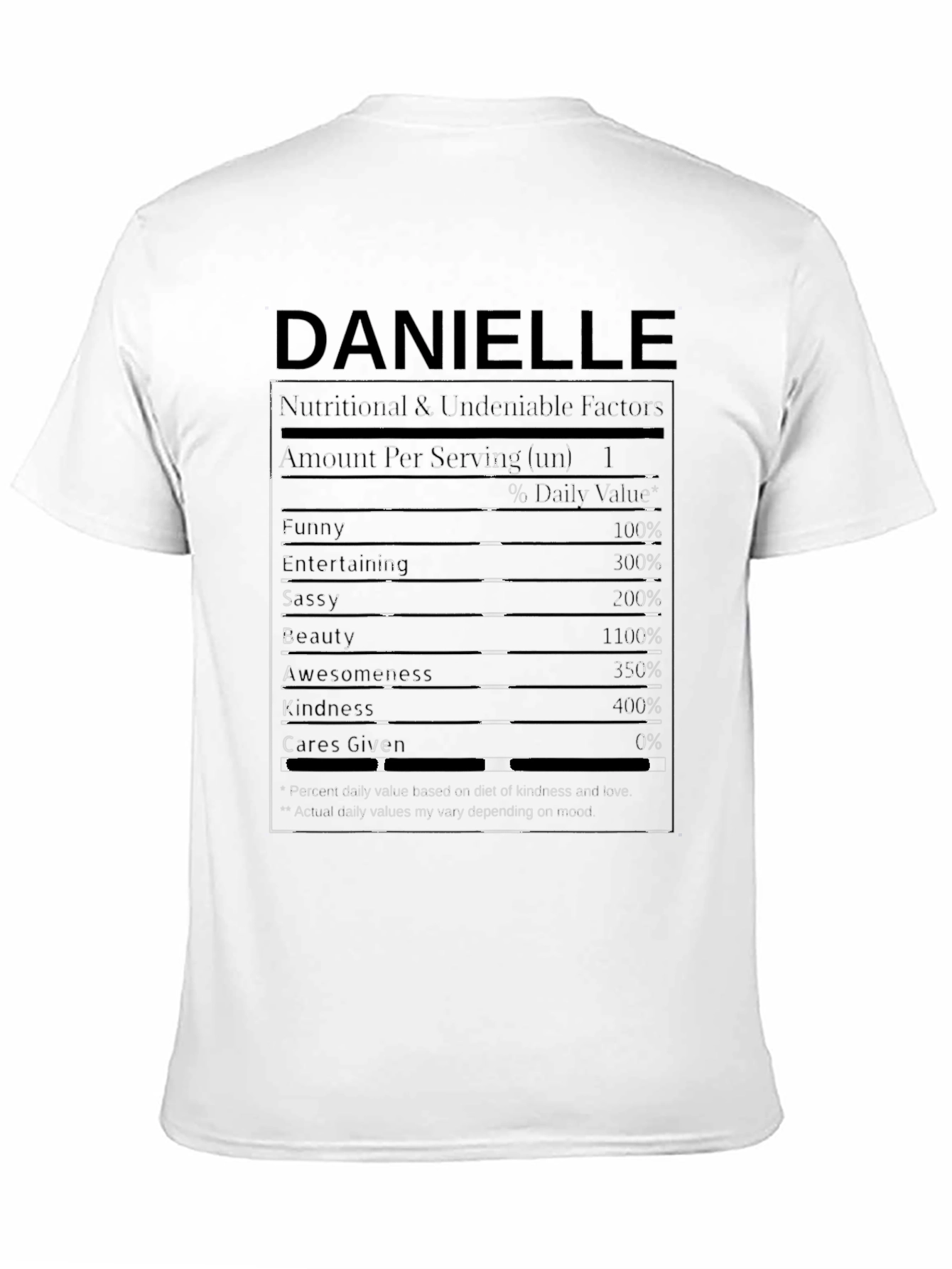 Danielle Nutritional Facts T-Shirt